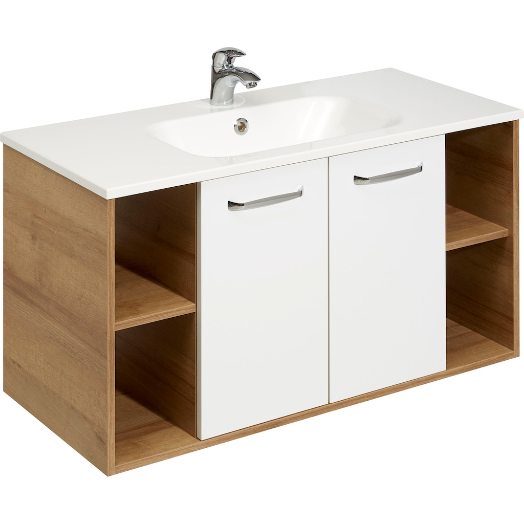 Saphir Waschtisch »Quickset 362 Mineralmarmor-Waschtisch mit Unterschrank, 101 cm breit«