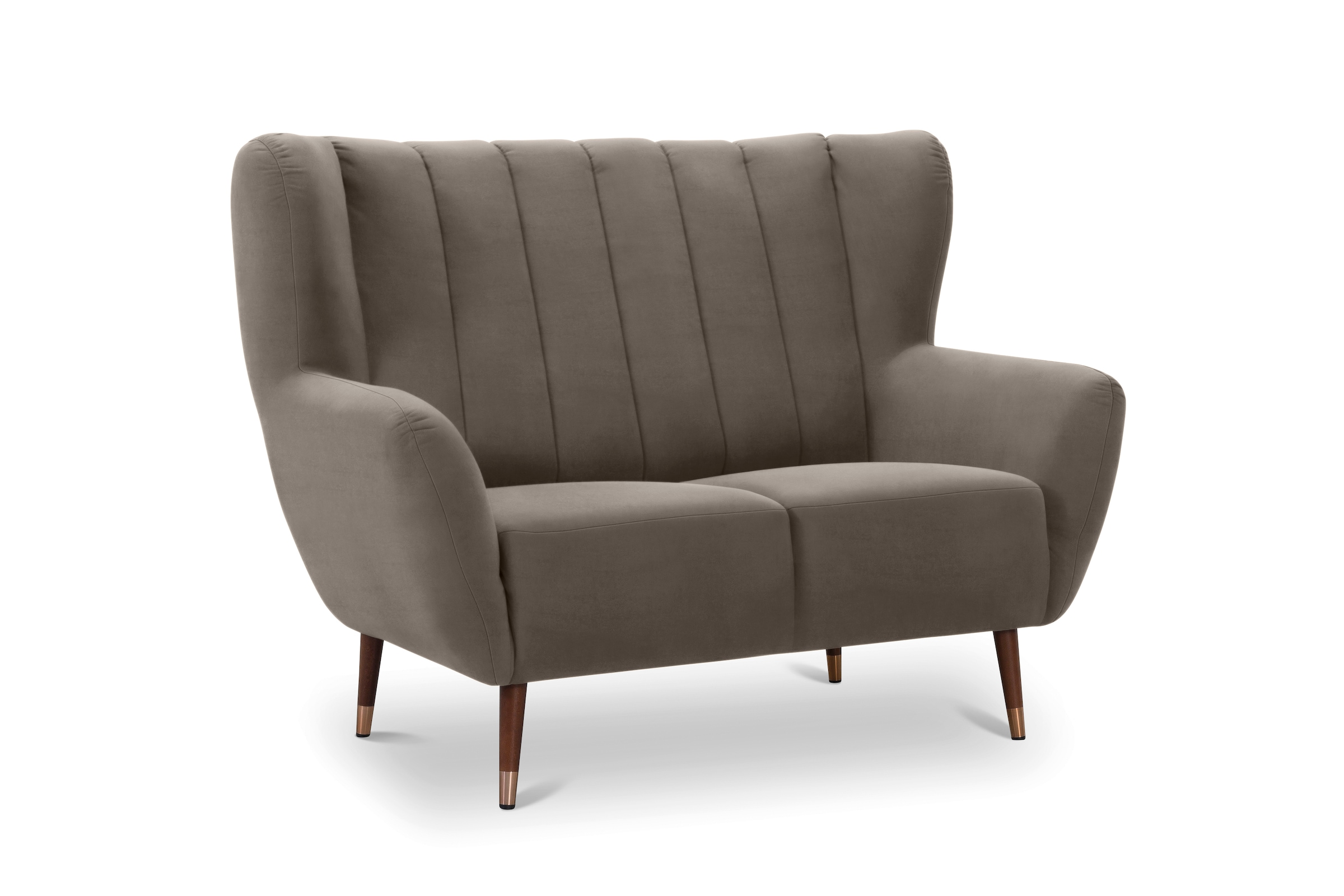 exxpo - sofa fashion 2-Sitzer »Polly, bequem mit hoher Rückenlehne, hohe Füße, Ohrensesselcouch«, Küchensofa, hochwertige Bezugsvarianten und aktuelle Farben
