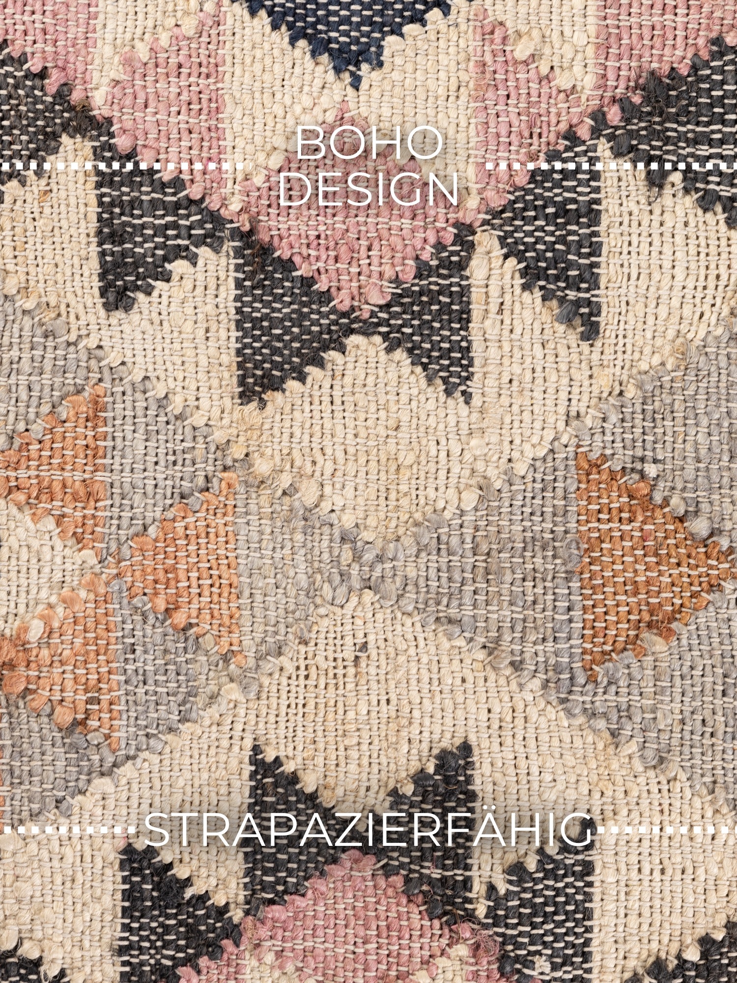Teppich ELLE DECORATION "Kelim Parsa", creme multifarben, B:160cm H:3mm L:230cm, Baumwolle, Jute, Teppiche, Teppich, Jute, Baumwolle, Natur, Handgewebt, Kelim, orientalisch, Boho 2