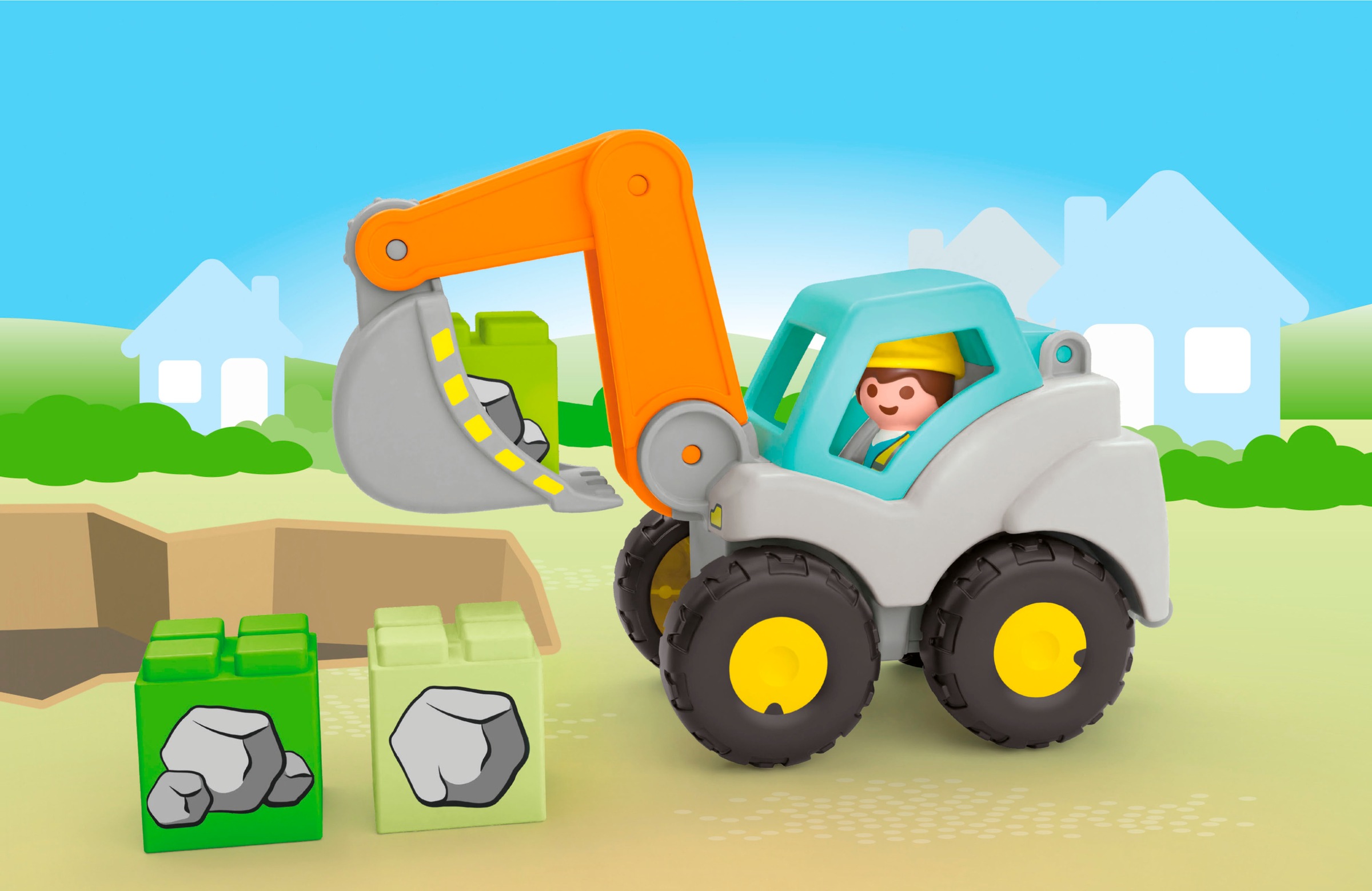 Playmobil® Konstruktions-Spielset »Schaufelbagger (71684), JUNIOR«, (5 St.), Made in Europe