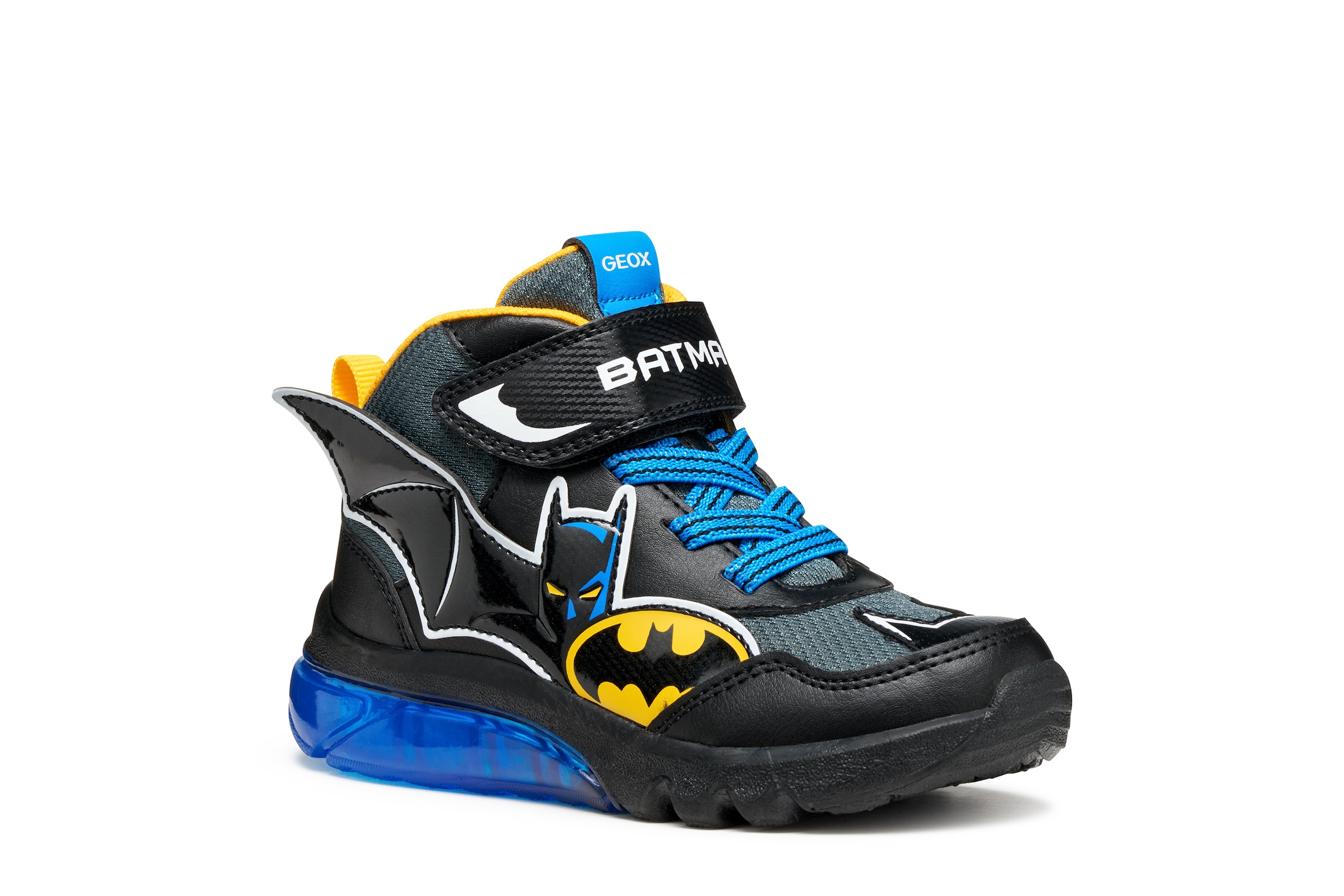Geox Sneaker "J Ciberdron Boy Batman Blinkschuh" Schnürboots Mit Cooler Blinkfunktion, Batman-Motiv