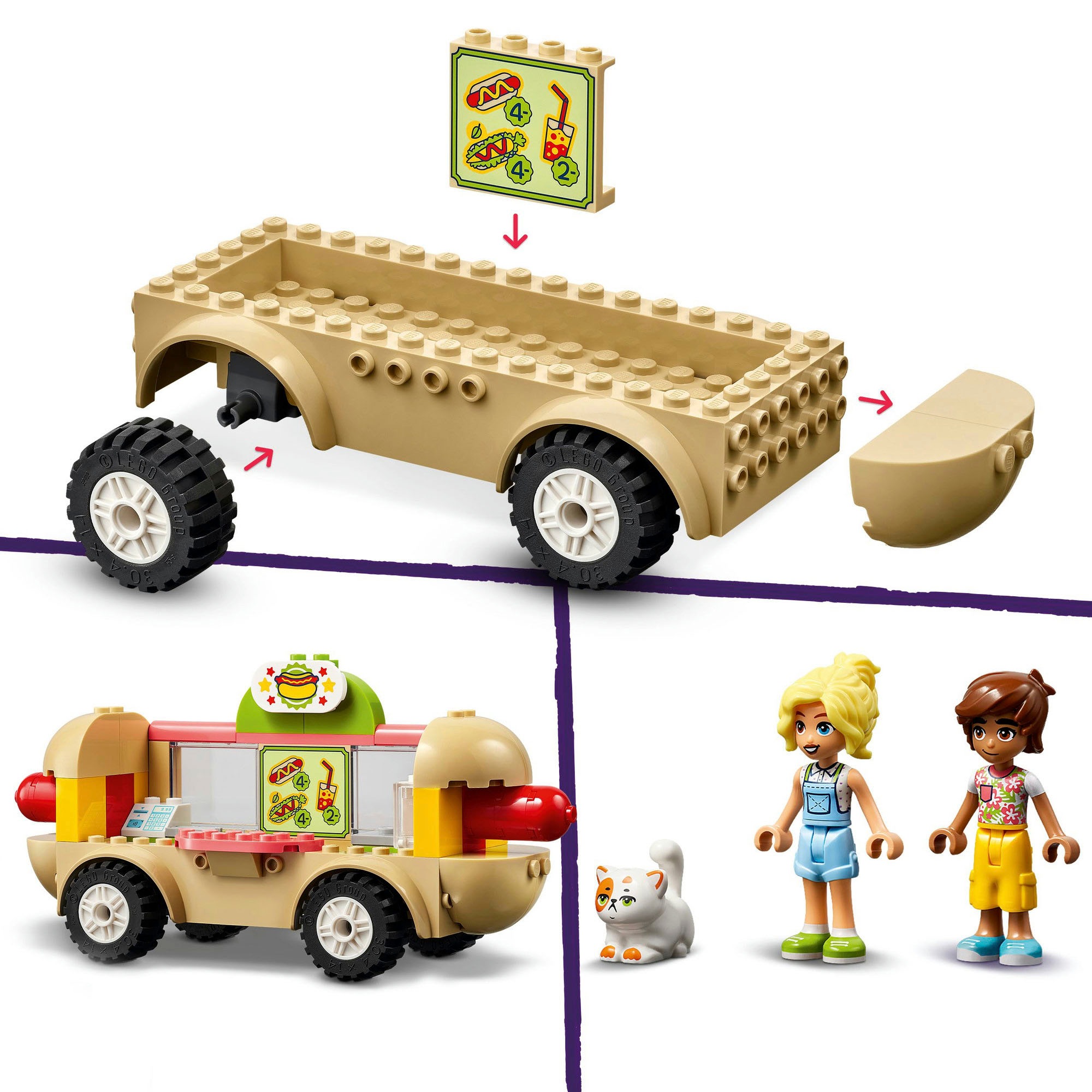 LEGO® Konstruktionsspielsteine »Hotdog-Truck (42633), LEGO Friends«, (100 St.), Made in Europe