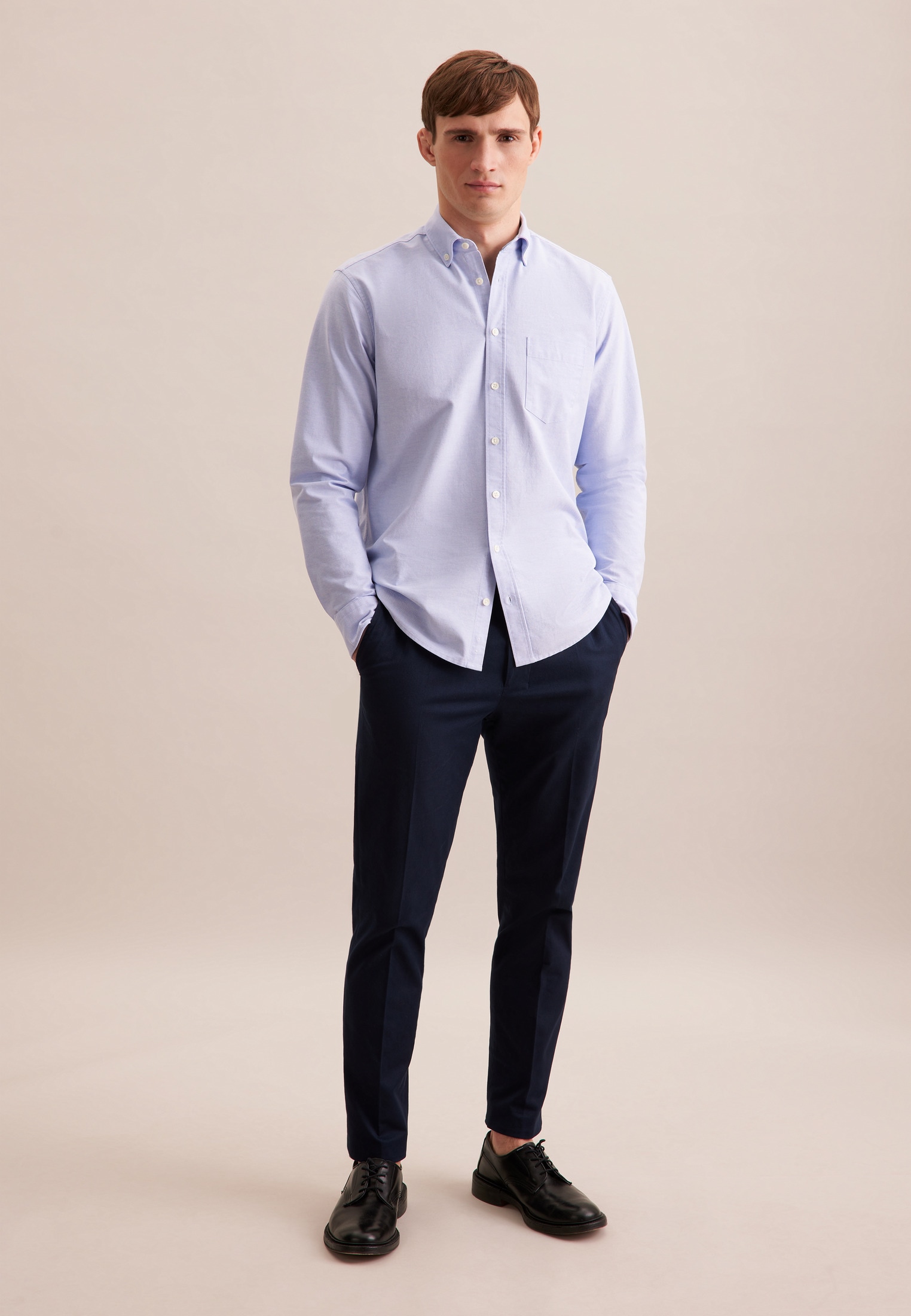 seidensticker Businesshemd, Regular Button-Down-Kragen Uni