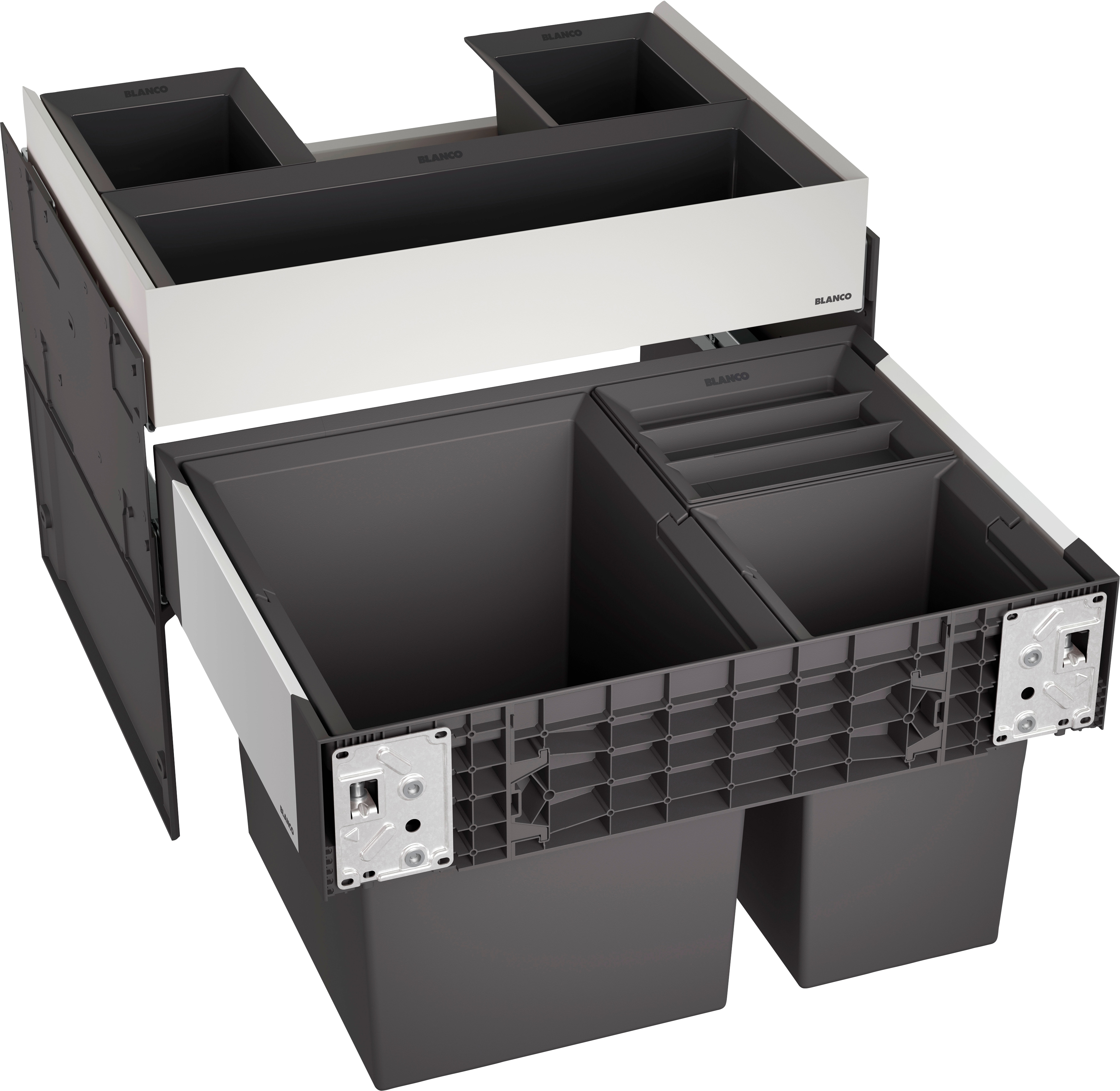 Blanco Mülltrennsystem "Select II XL 60/3" 3 Behälter Orga, Kunststoff, Stahlblech, 600 mm Untermass
