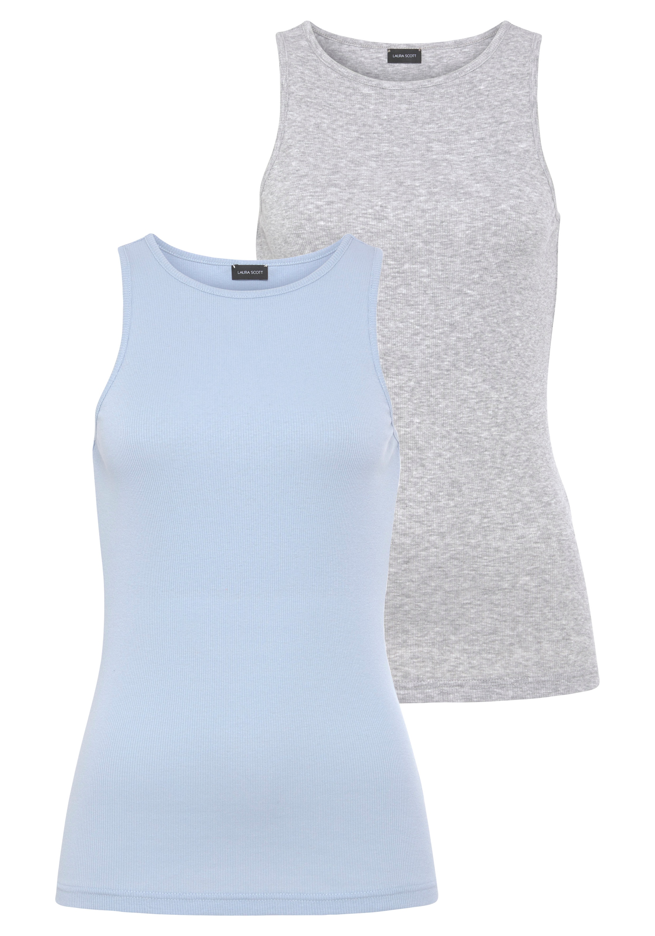 Laura Scott Tanktop, (Set, 2 tlg.), aus Ripp-Qualität im Doppelpack günstig online kaufen