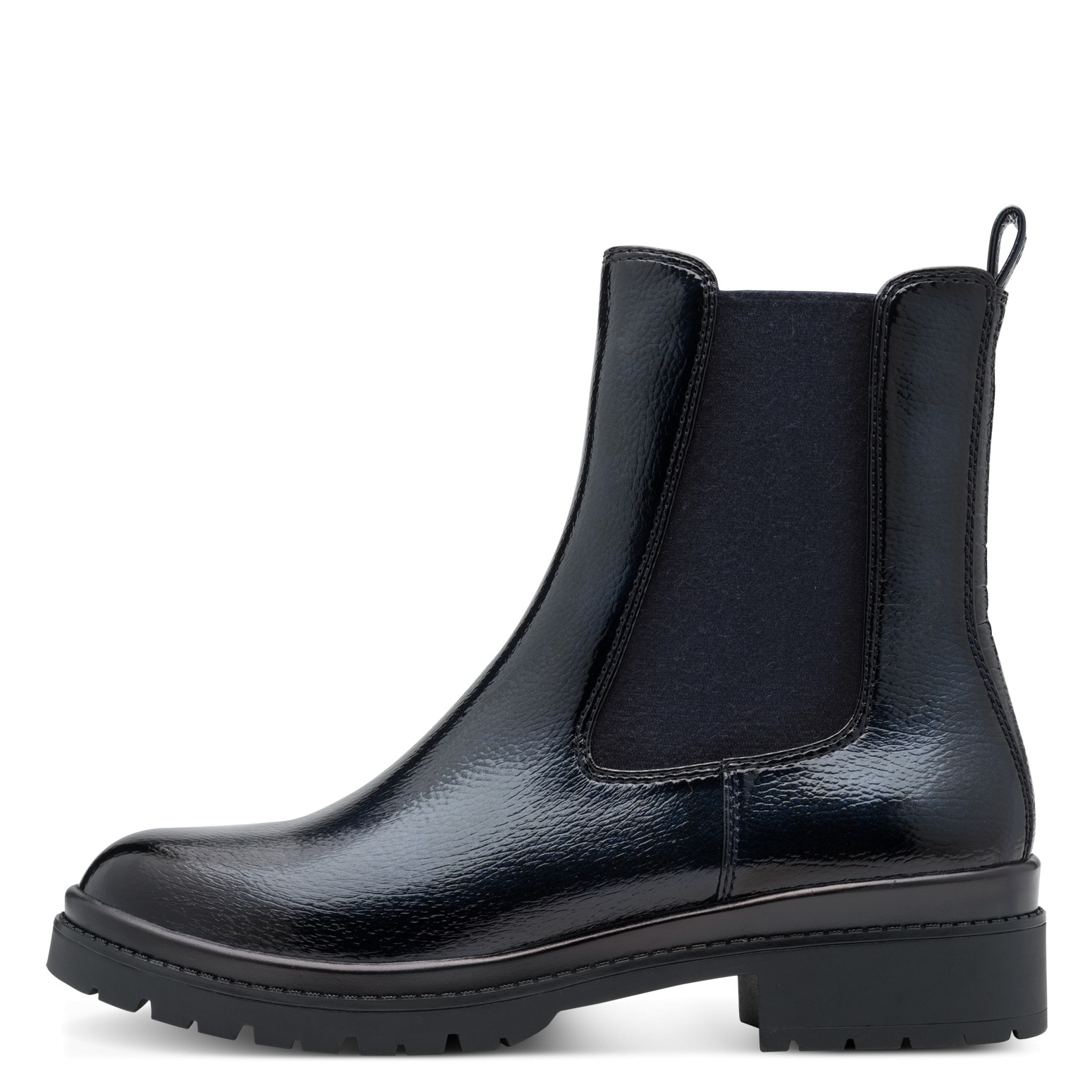 Tamaris Chelseaboots, Blockabsatz, Basic, Stiefelette in veganer Verarbeitung