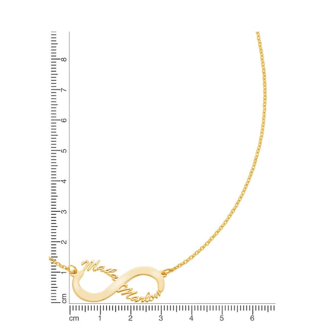 Firetti Namenskette »Schmuck Geschenk, Infinity/Unendlichkeitsschleife -  mit 2 Namen«, GRAVURwunsch per Mail, Anlass Geburtstag Valentinstag  Weihnachten für bestellen | BAUR