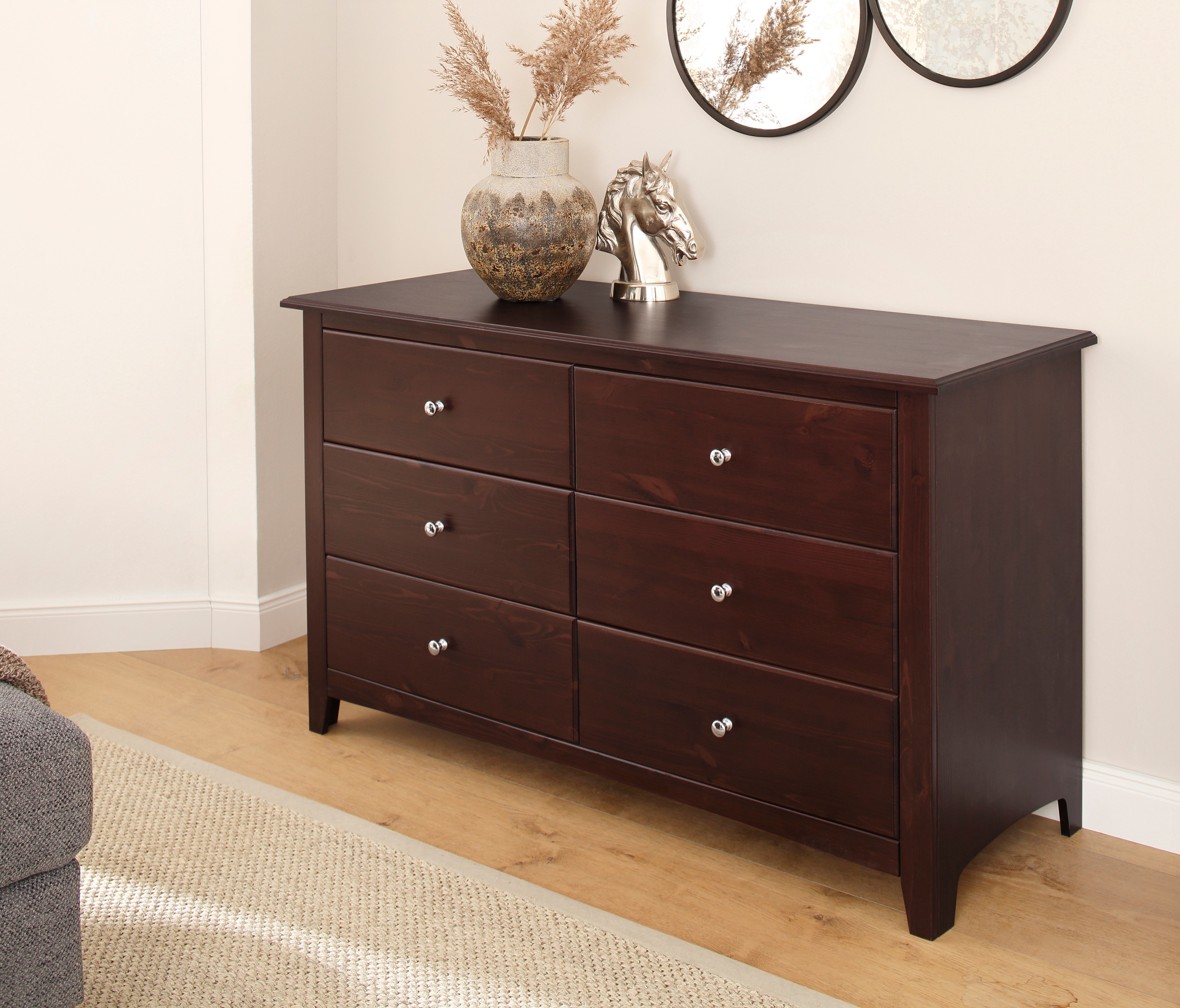 Home affaire Kommode Canada espresso B/H/T: 127 cm x 74 cm x 46 cm, 6
