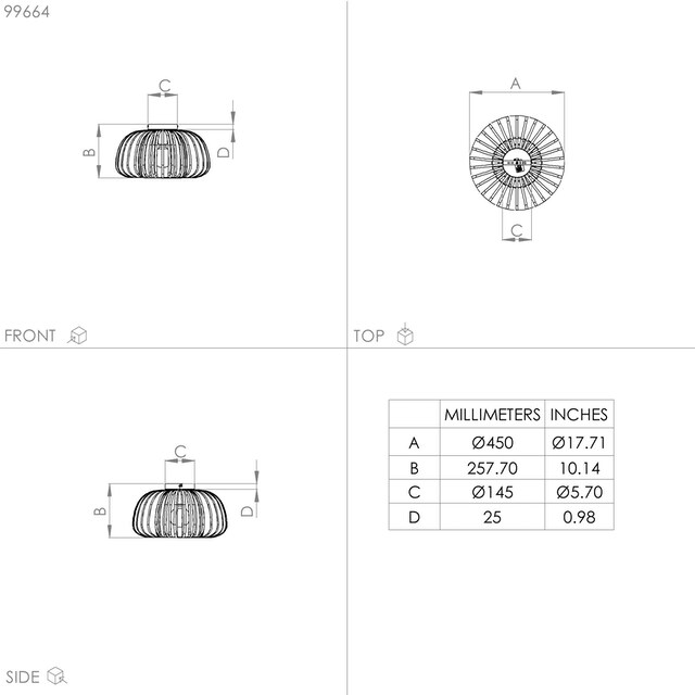 und »ENCINITOS«, Lampe, BAUR Deckenleuchte, cm | in Schwarz Ø EGLO Messing-Gebürstet, 45 Deckenleuchte E27,