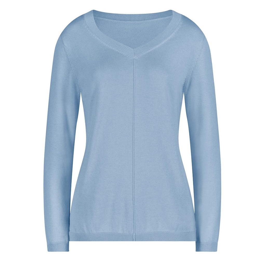 Damenmode  Inspirationen V-Ausschnitt-Pullover »Pullover« eisblau