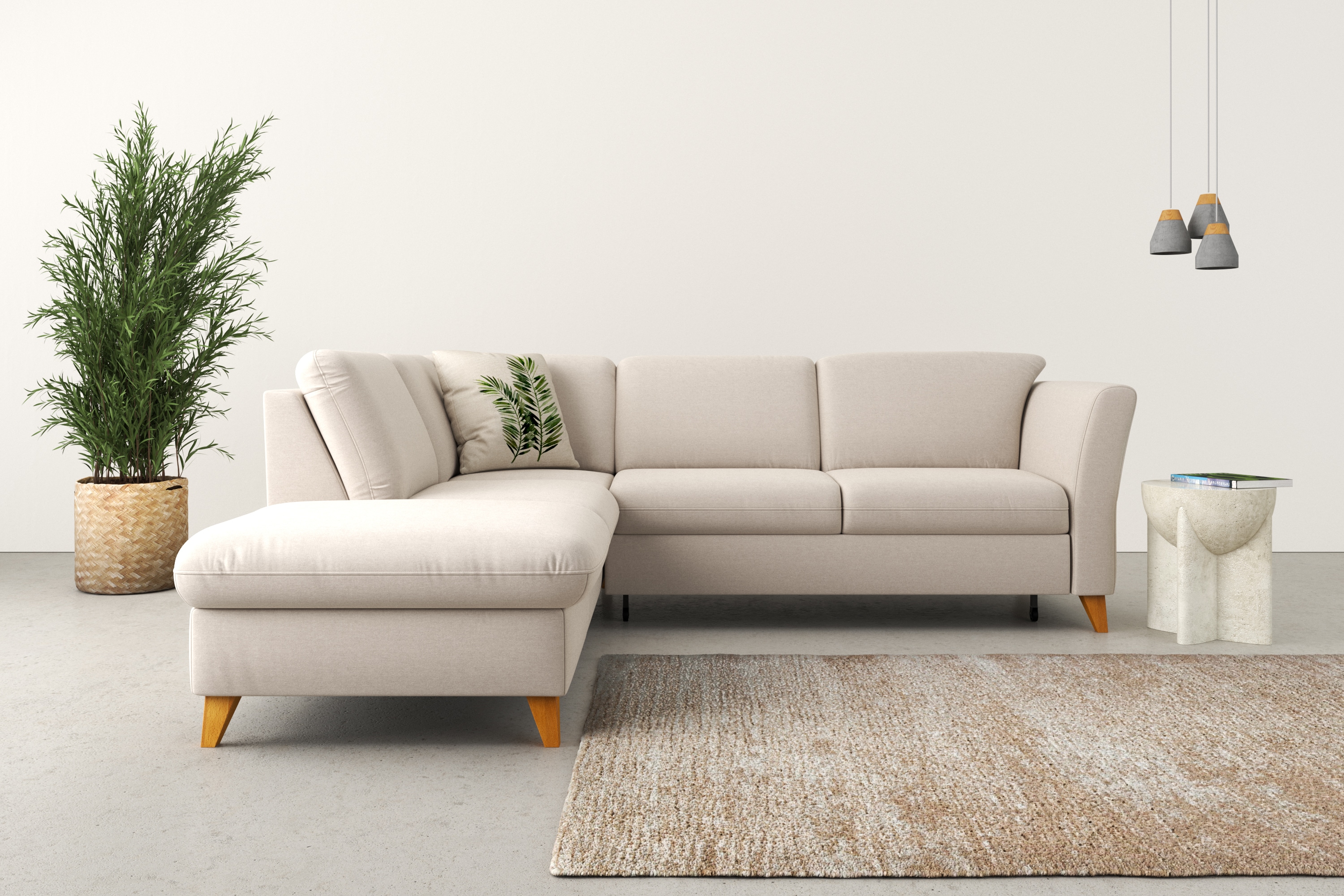 Home affaire Ecksofa "Trelleborg L-Form" Federkern-Polsterung, wahlweise mit Schlaffunktion und Stauraum