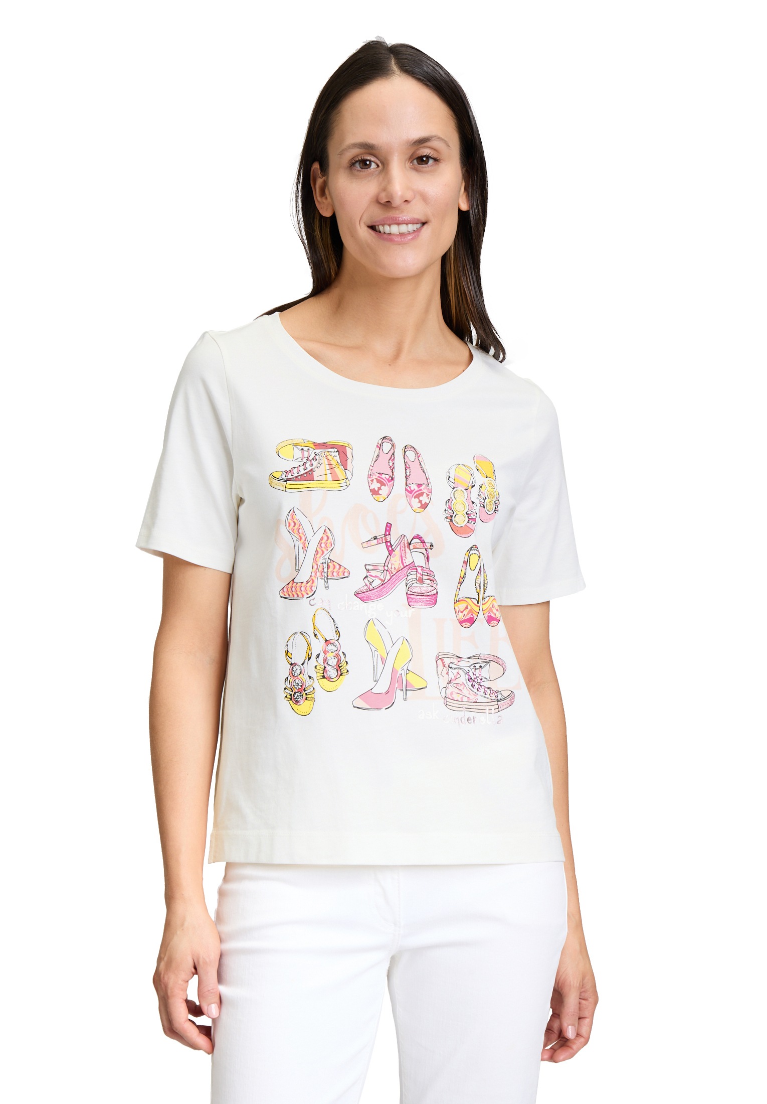 Betty Barclay Kurzarmshirt "Damen Basic Shirt mit Placement" 1 Stk. tlg. Dr günstig online kaufen