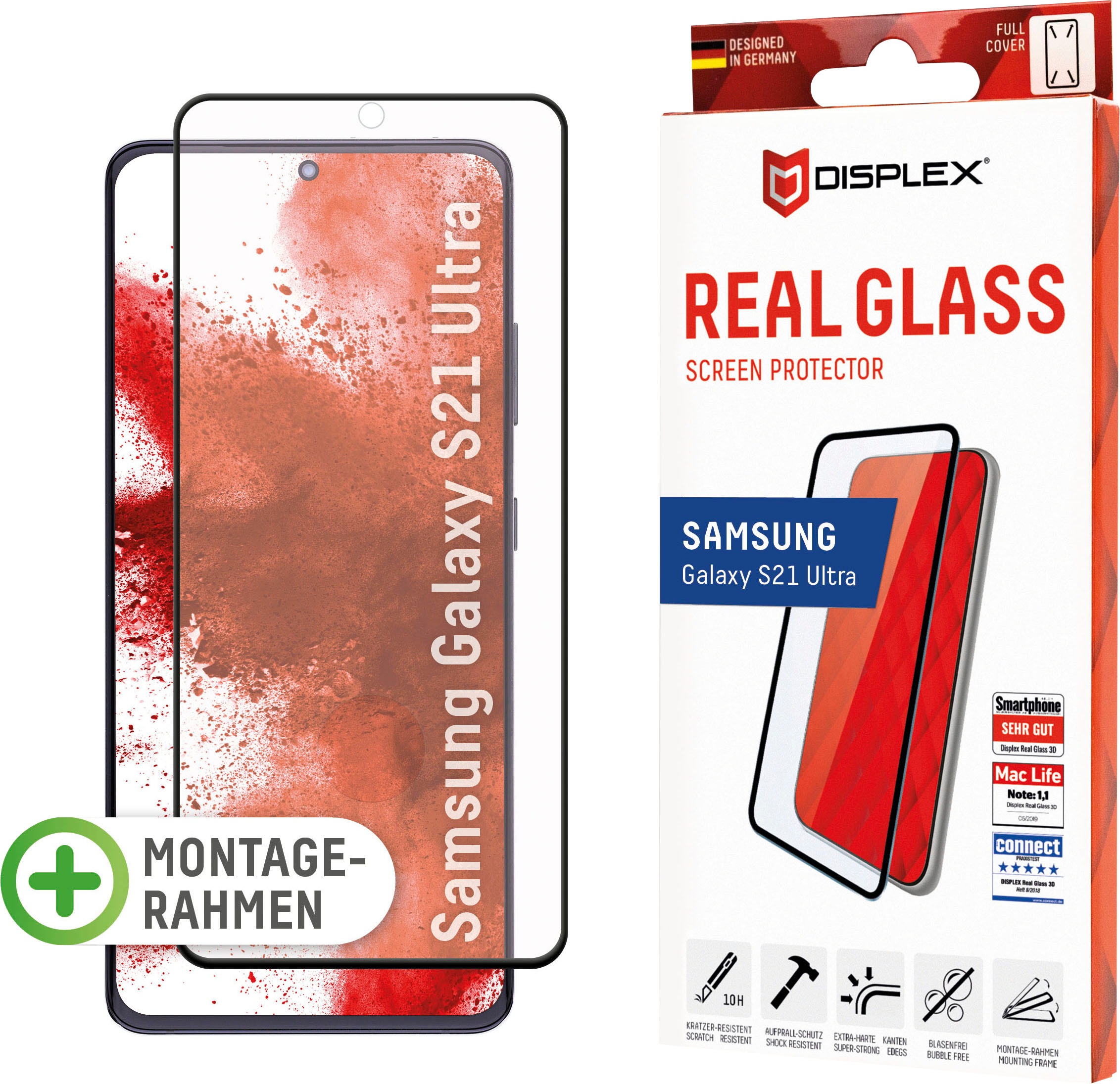 Displex Displayschutzglas »DISPLEX Real Glass Panzerglas für Samsung Galaxy S21 Ultra 5G (6,8")«, für Samsung S21 Ultra, (1 St.)