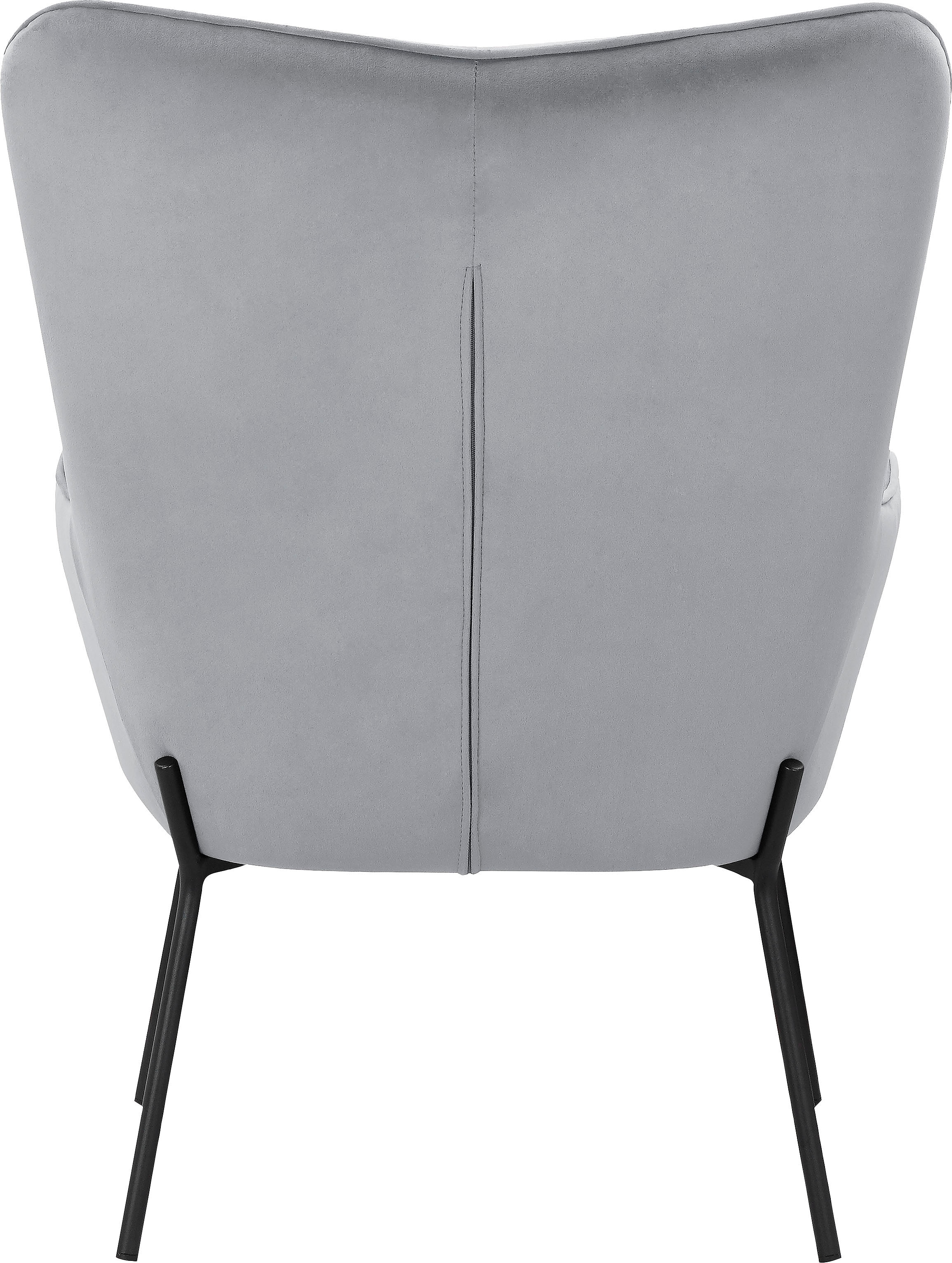 OTTO products Loungesessel »Luukas, Ohrensessel mit Metallbeinen,«, (1 St.), Stoff recyceltes Polyester, Sitz und Rücken gepolstert, Sitzhöhe 46 cm
