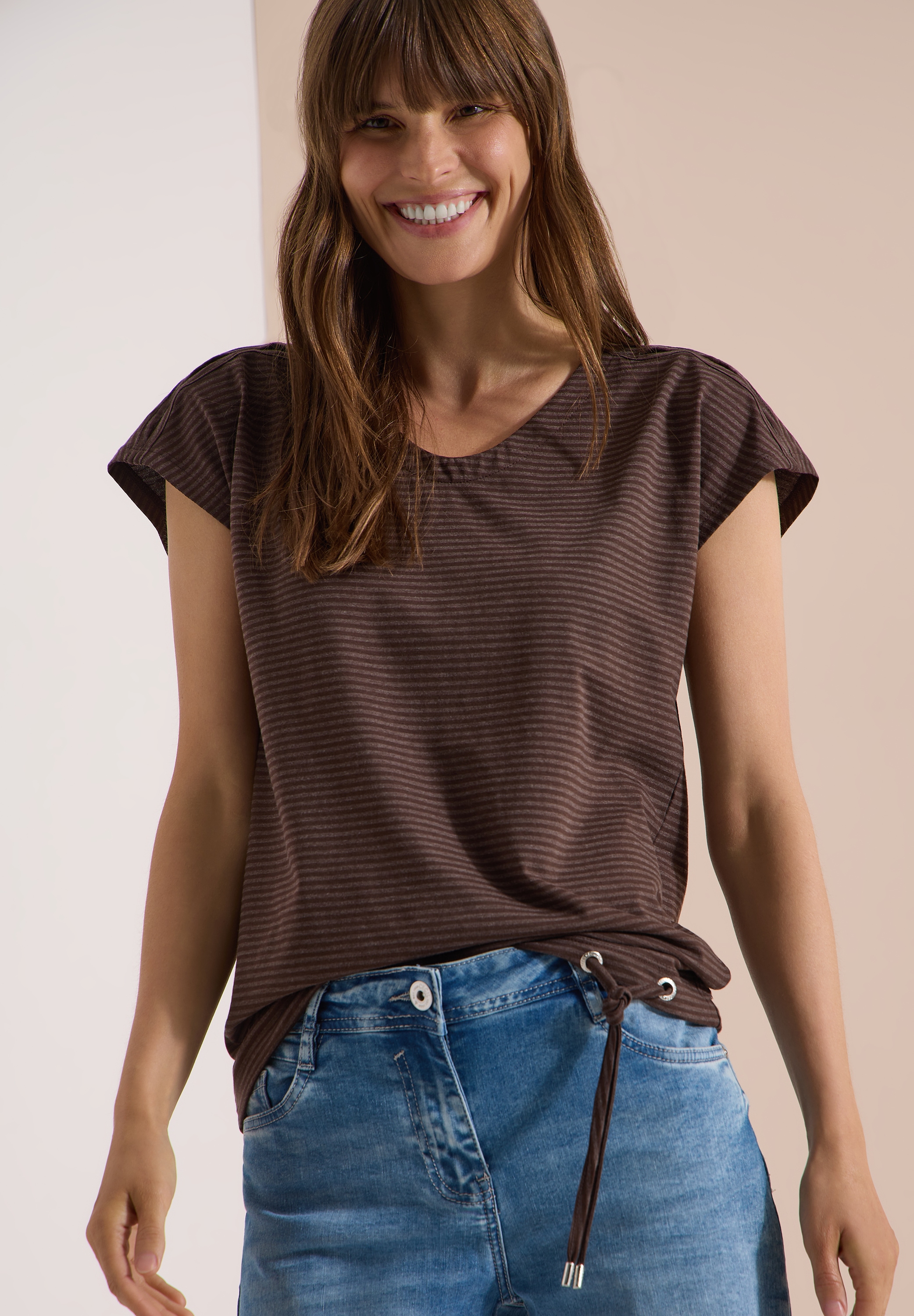 Cecil V-Shirt mit Cut-Out Detail