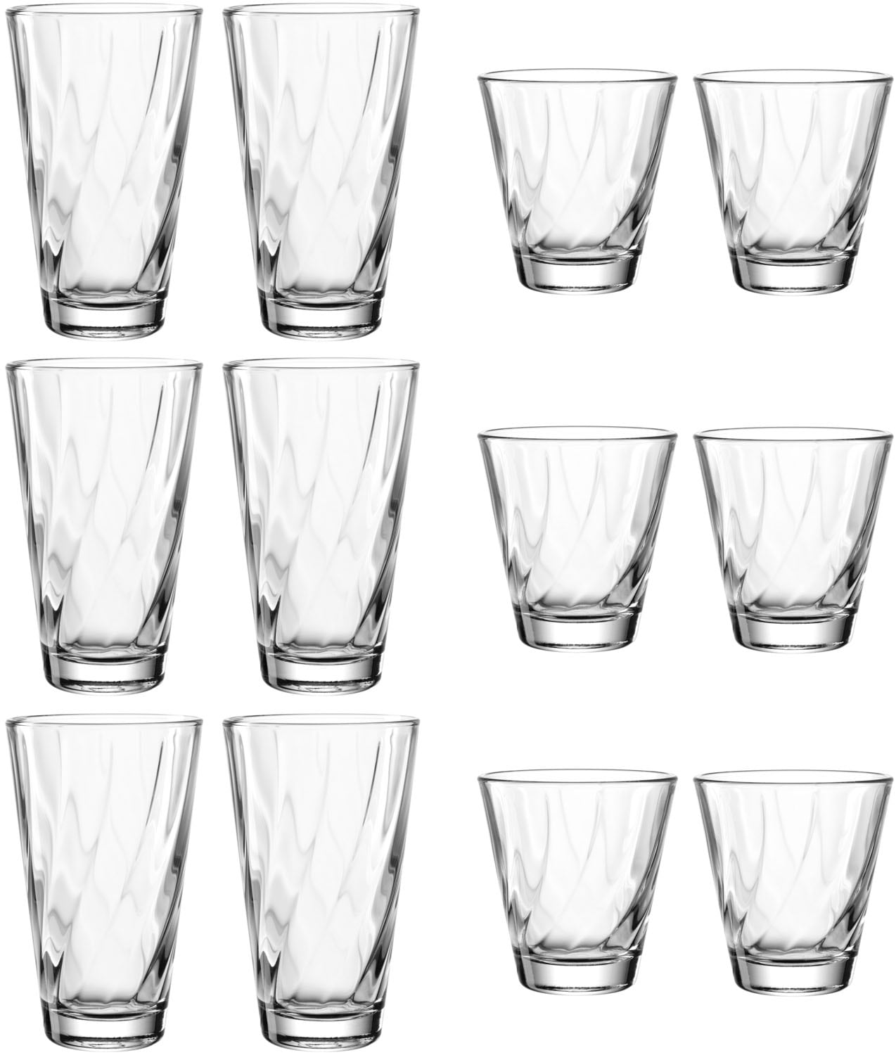 Gläser-Set »Trinkglas-Set TWIST, 12-teilig«, (Set, 12 tlg., 6 Trinkgläser 300 ml, 6...