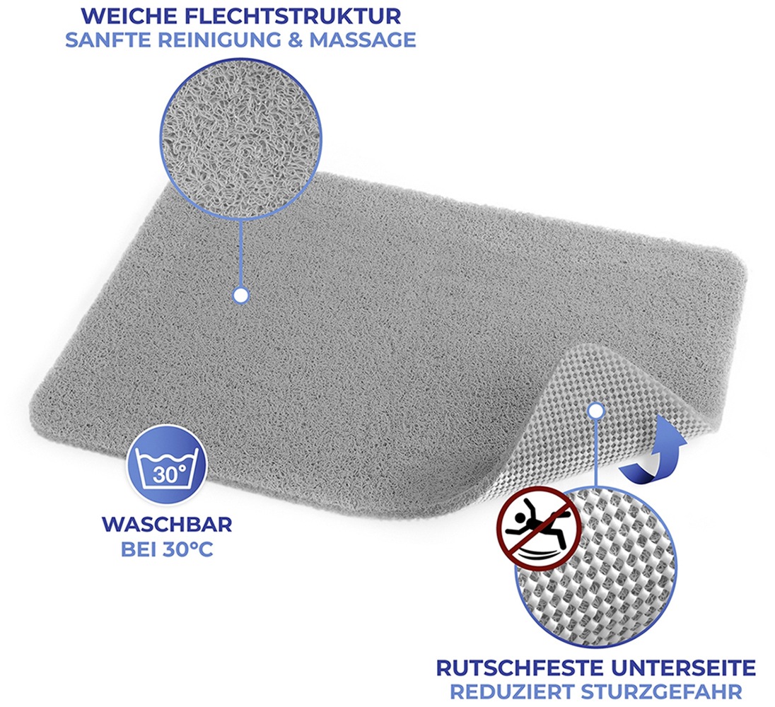 Maximex Duschmatte »Wellness«, schnell trocknend, Reinigung und Massage der Füße, rutschfester Netzboden, Wasserablauf