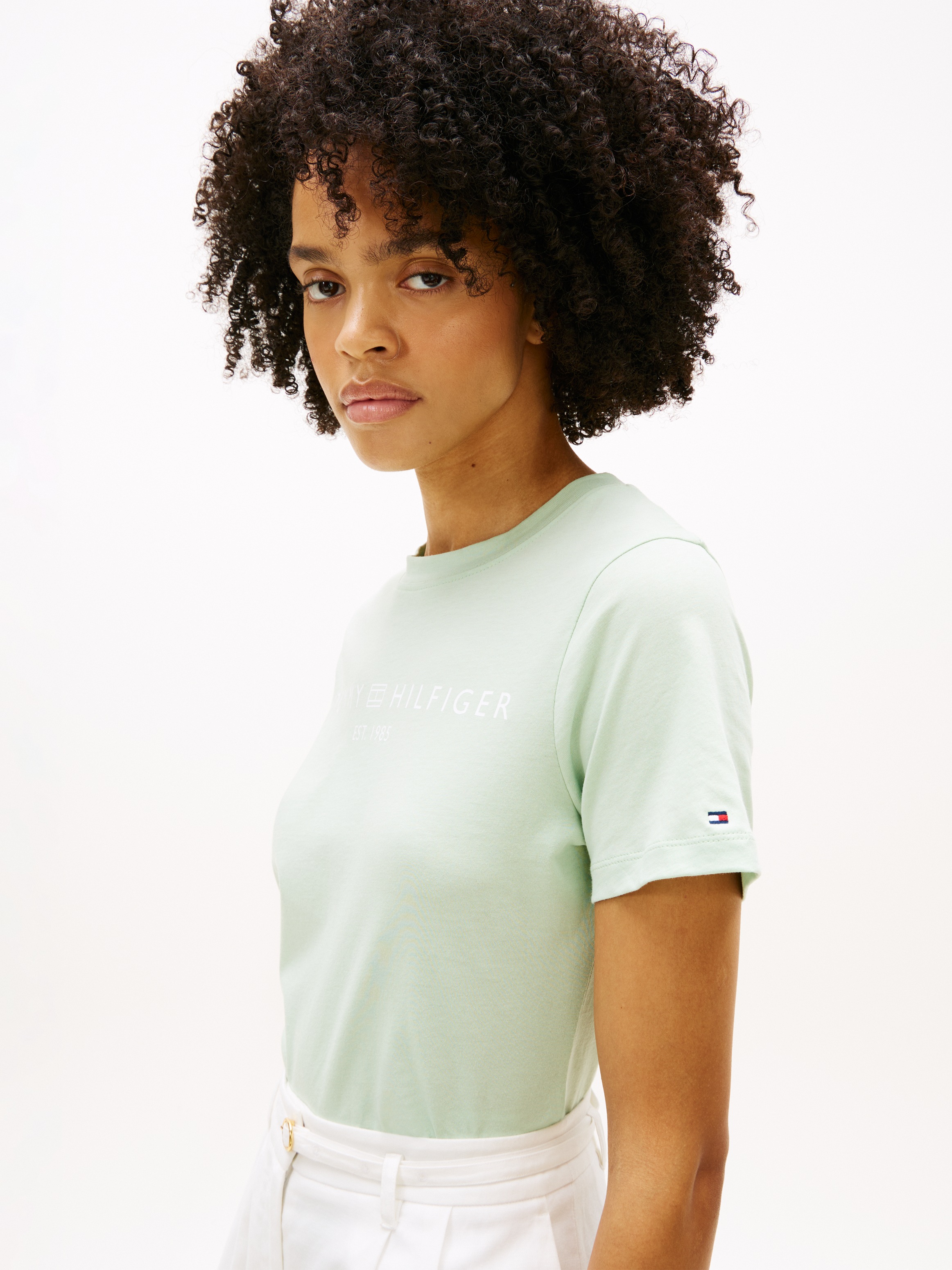 Tommy Hilfiger Kurzarmshirt »REG CORP LOGO C-NK SS« Baumwolle