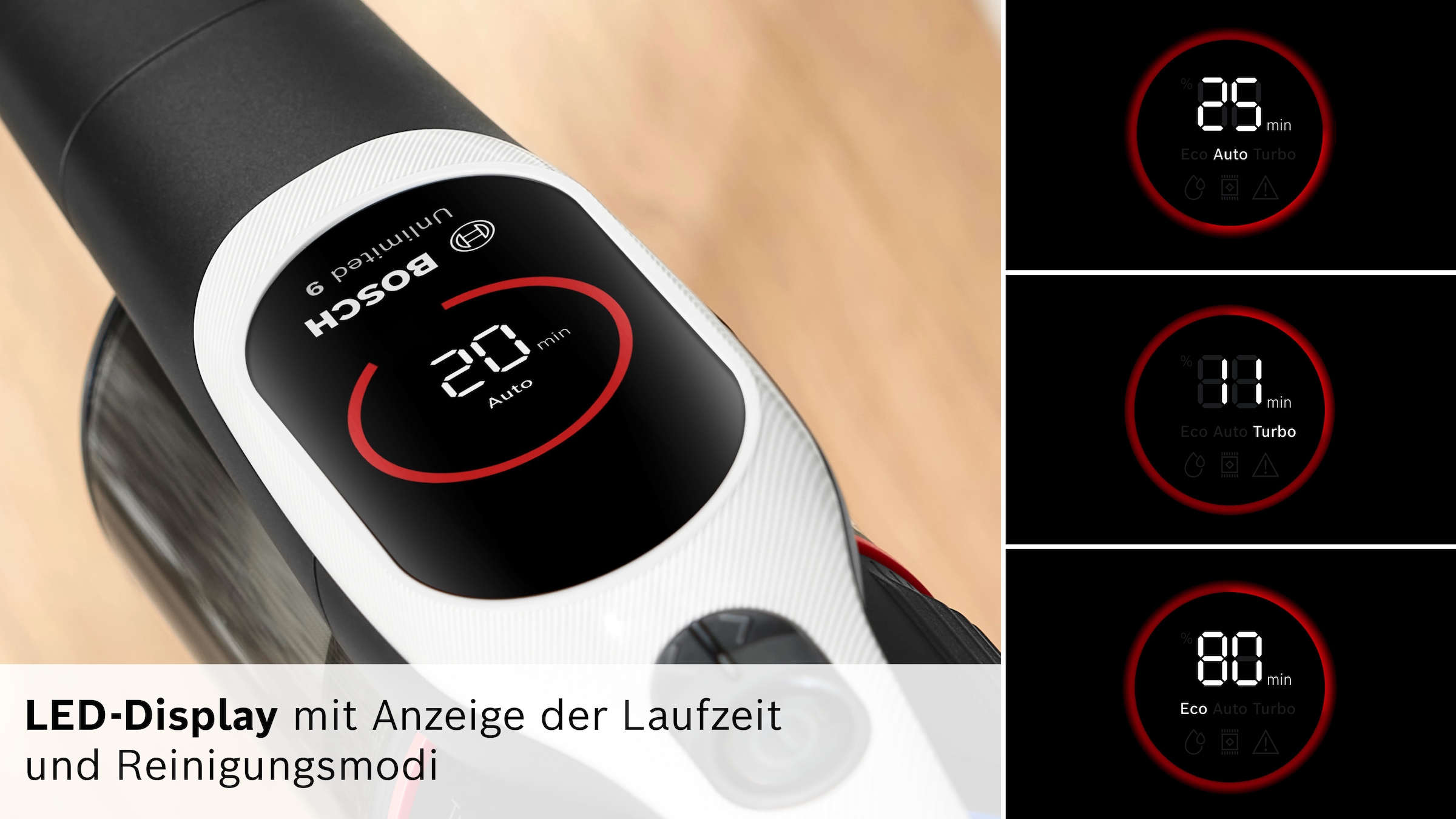 BOSCH Akku-Stielstaubsauger »Unlimited 9 BTS942WQC, MicroClean™ Technology, 10 Jahre Motorgarantie« LED-Licht, HEPA-Filtersystem, Schnellladegerät, 2 Akkus, weiß