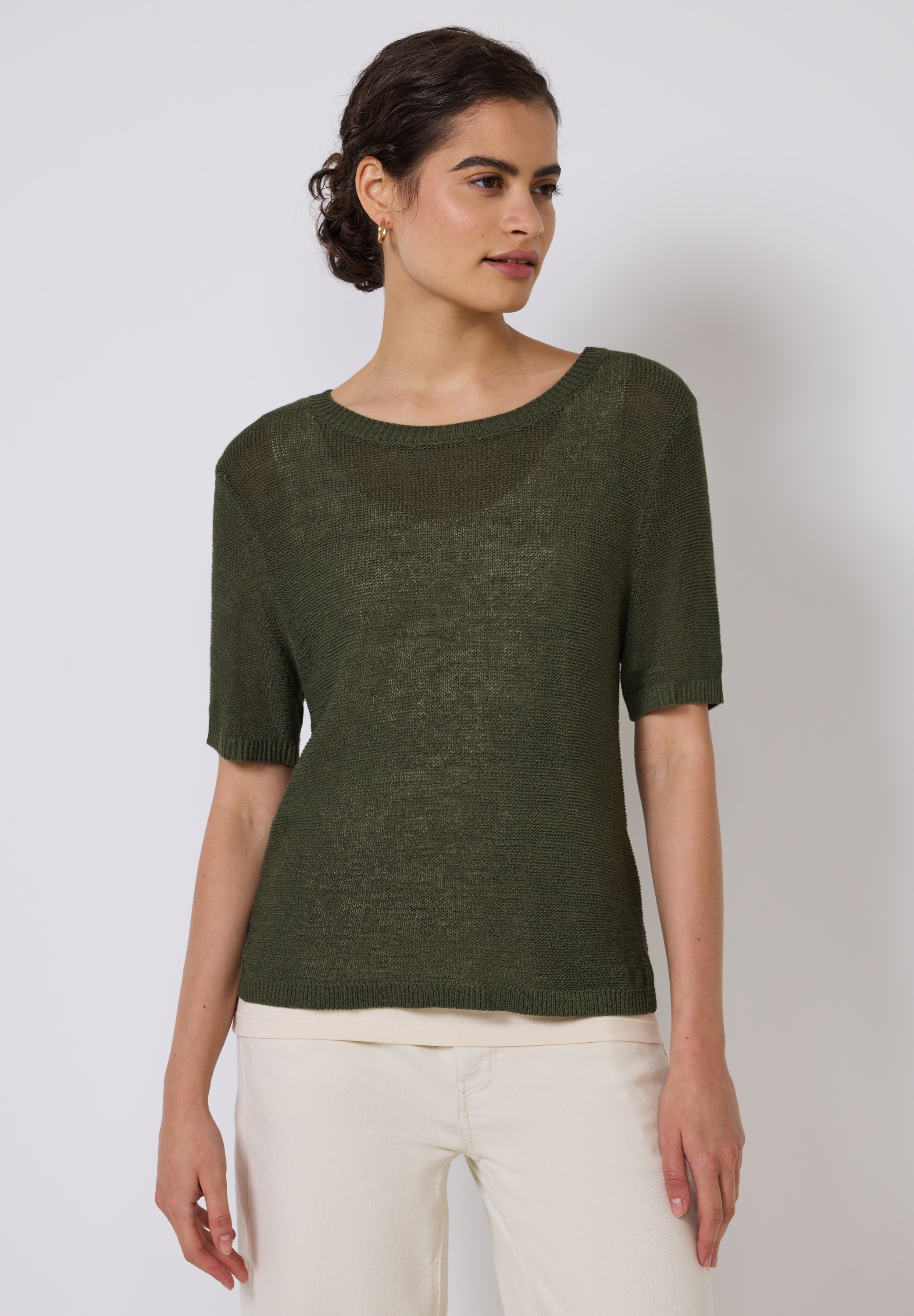 STREET ONE STUDIO Kurzarmpullover, mit grober Struktur günstig online kaufen