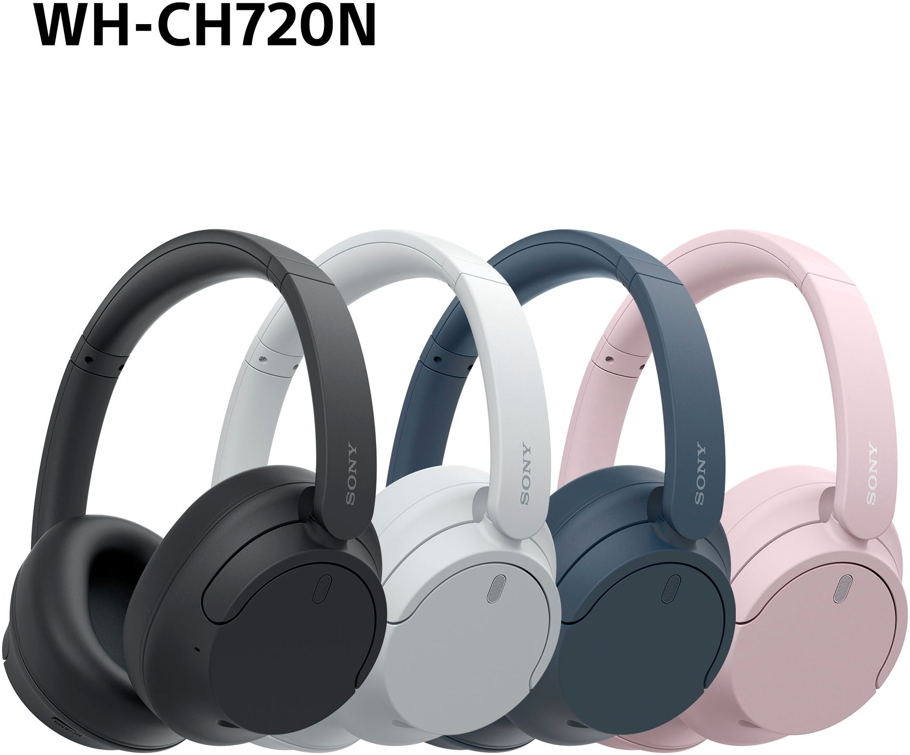 Sony Over-Ear-Kopfhörer »WH-CH720N«, Bluetooth, Noise-Cancelling-Freisprechfunktion-integrierte Steuerung für Anrufe und Musik-LED Ladestandsanzeige-Multi-Point-Verbindung-Sprachsteuerung