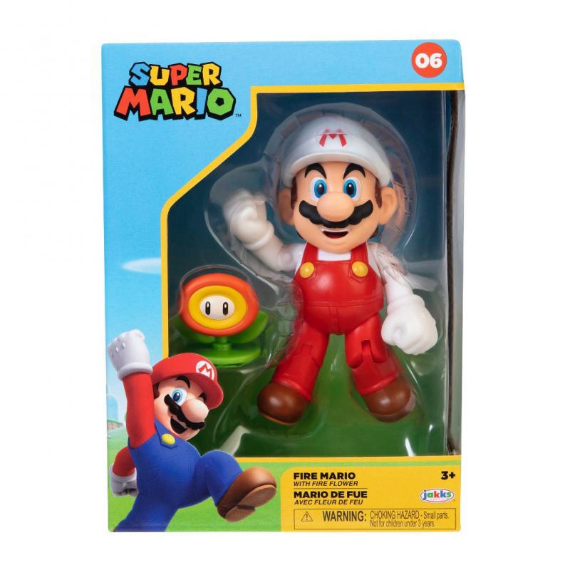 Jakks Pacific Merchandise-Figur »Super Mario - Fire Mario 10 cm Figur (Sammlerbox)«, (Set, 2 tlg.)