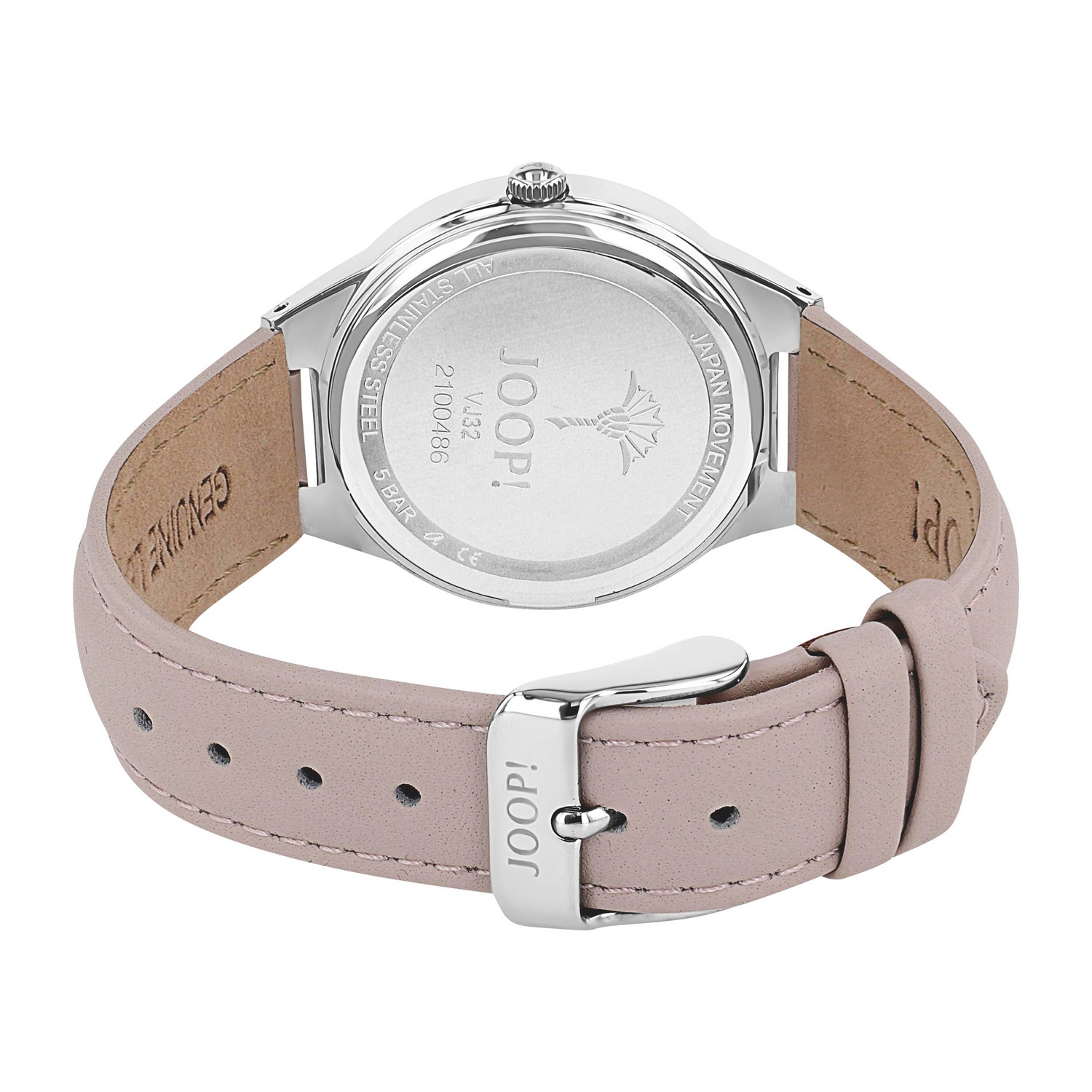 JOOP! Quarzuhr Armbanduhr, Damenuhr, Lederarmband, analog, Jahr, Monat