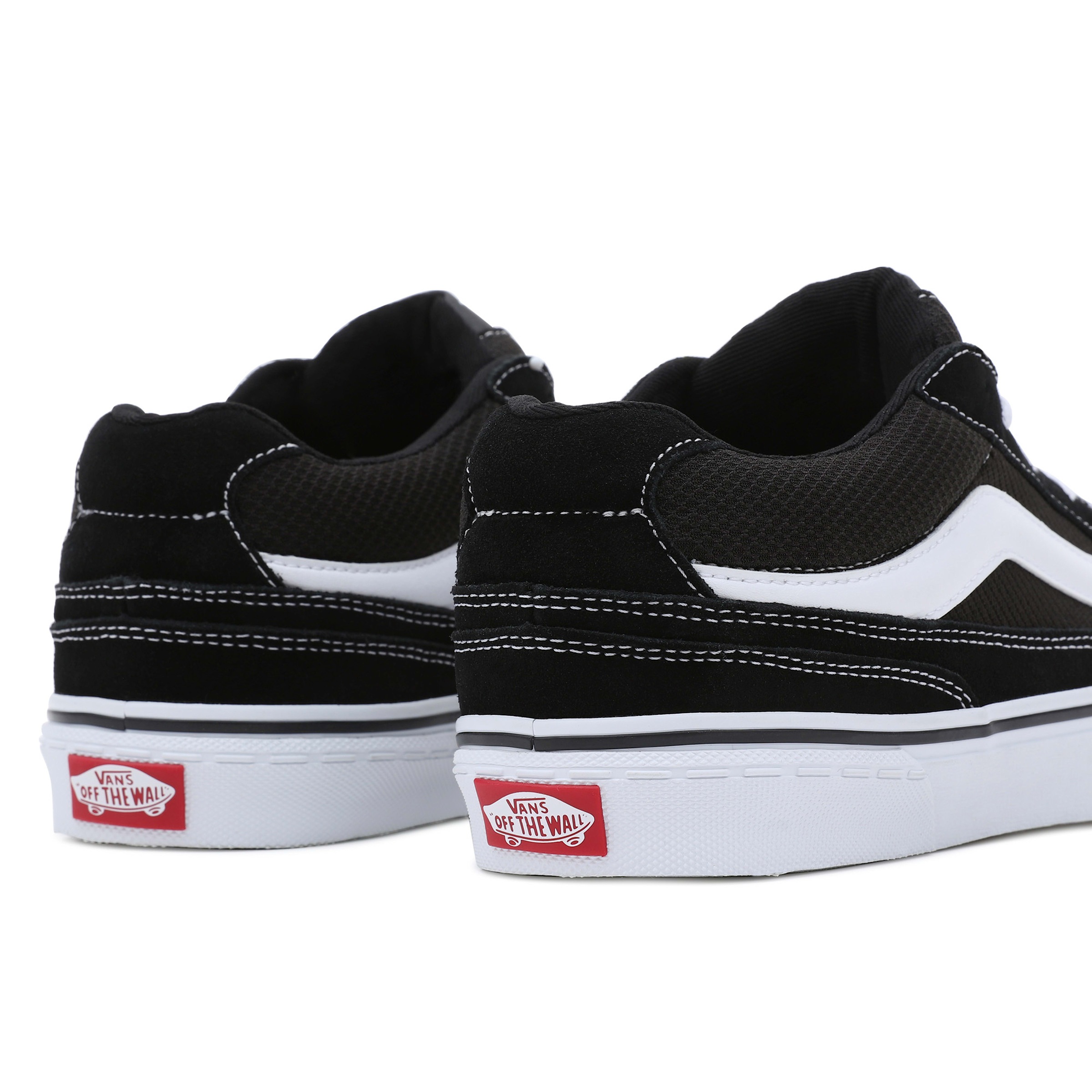 Sneaker VANS "CALDRONE", Herren, Gr. 44,5, schwarz, Leder, unifarben, Schuhe Sneaker, mit kontrastfarbenem Logobadge an der Ferse 3