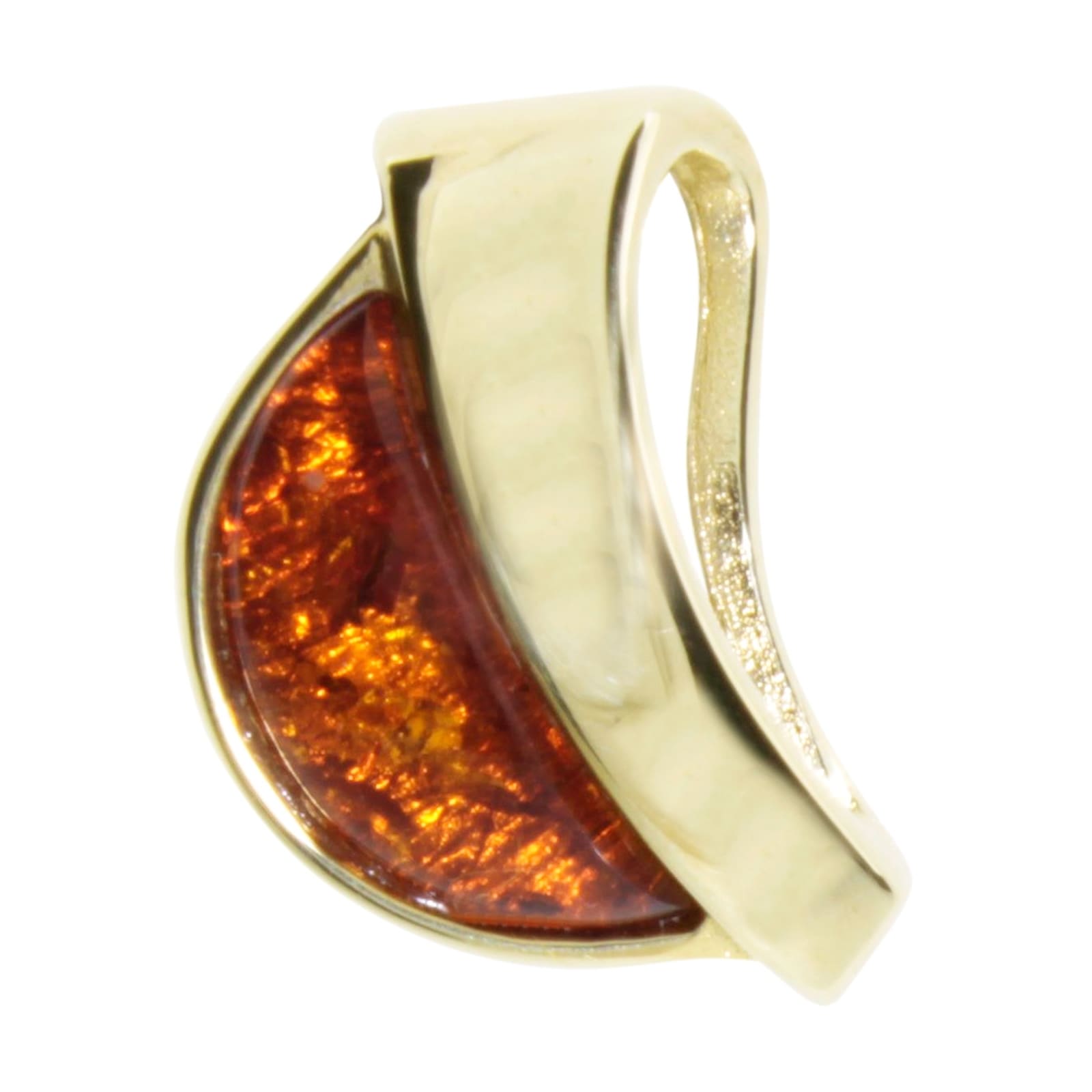 "Kettenanhänger OSTSEE-SCHMUCK ""Ostsee-Schmuck Anhänger Gleiter-Lale Anhänger Gleiter-Lale"", gelb, Schmuckanhänger, Damen, 18x12mm, Silber 925