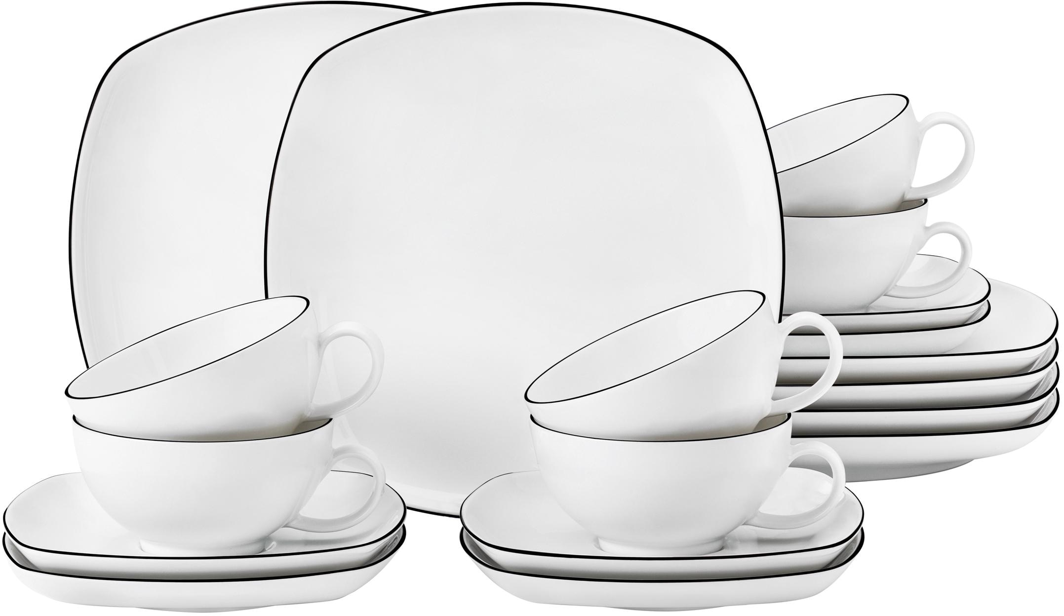 Seltmann Weiden Teeservice »Geschirr-Set Lido«, (Set, 18 tlg.), 200 ml, 18  Teile, für 6 Personen | BAUR