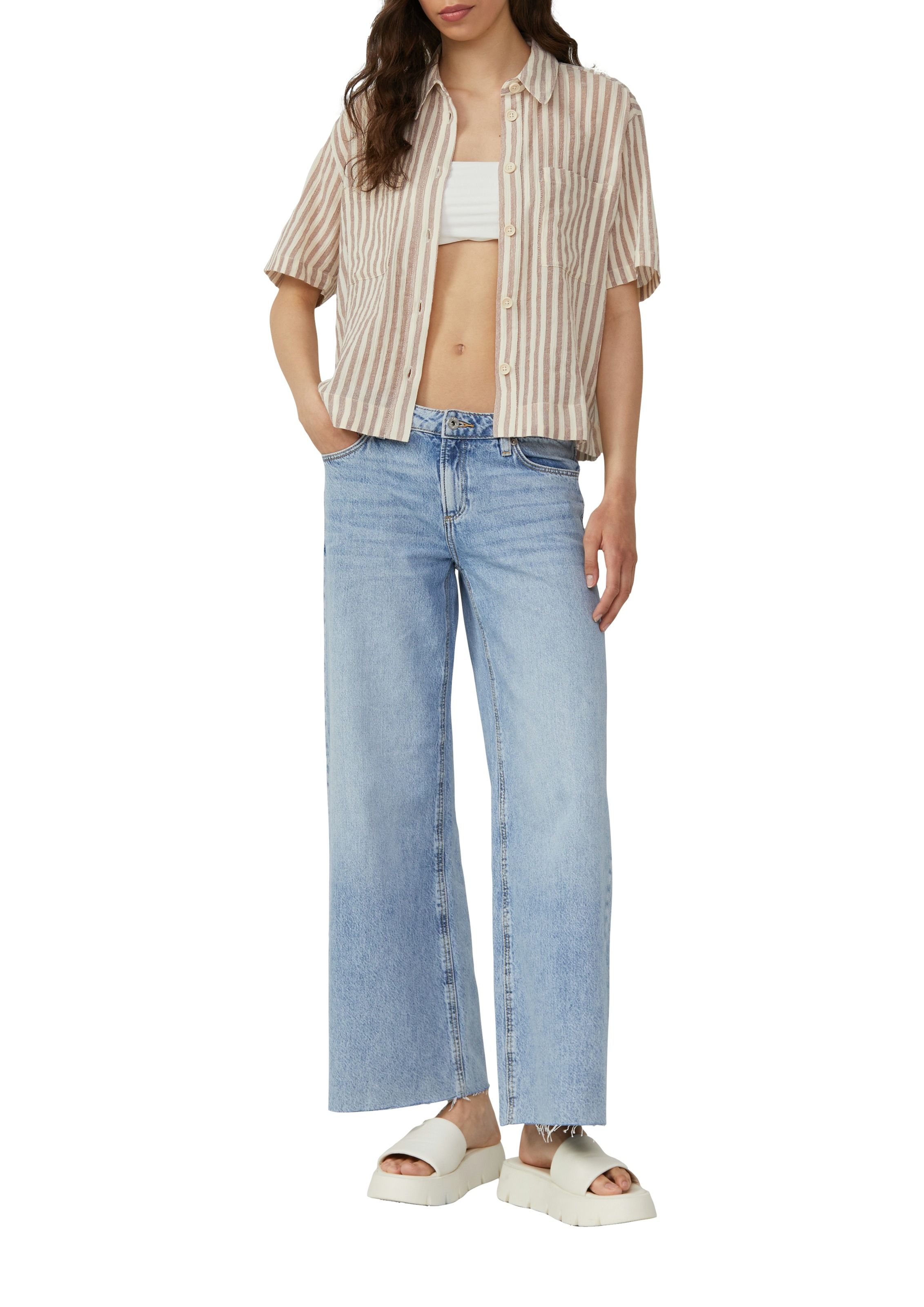 QS Hemdbluse, mit Streifen Muster günstig online kaufen
