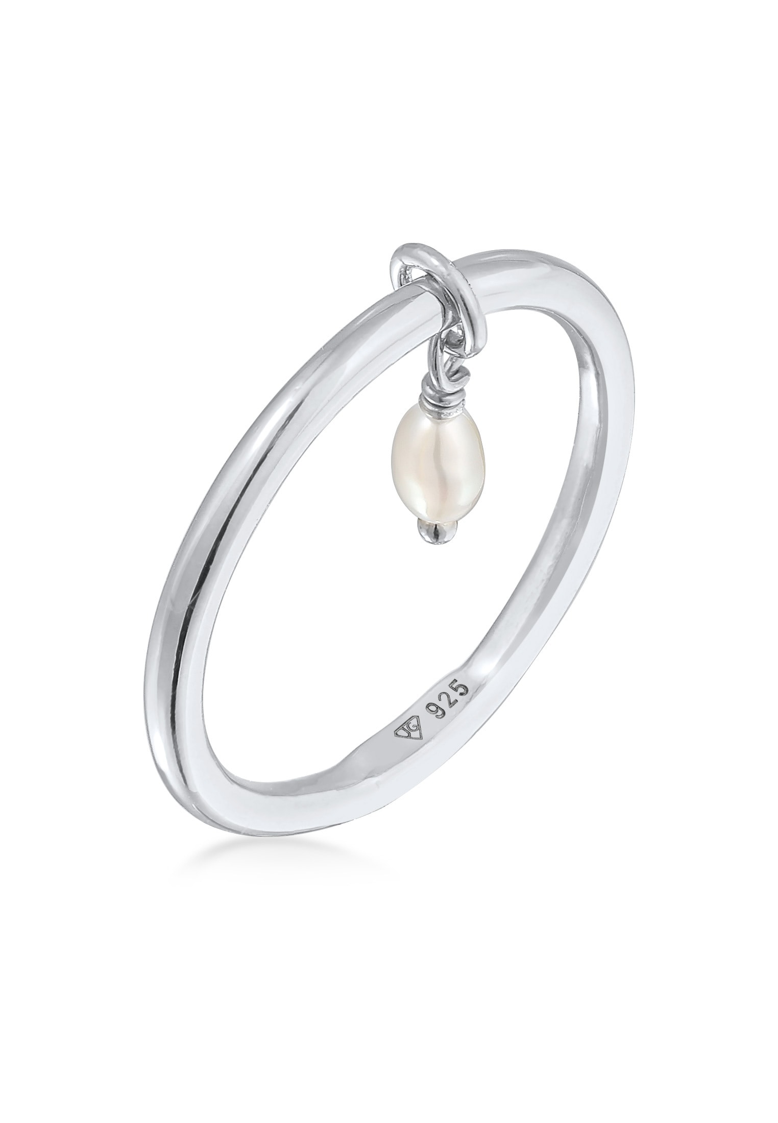 Elli Perlenring »Ring Bandring Stapelring Perle Basic 925 Ring«