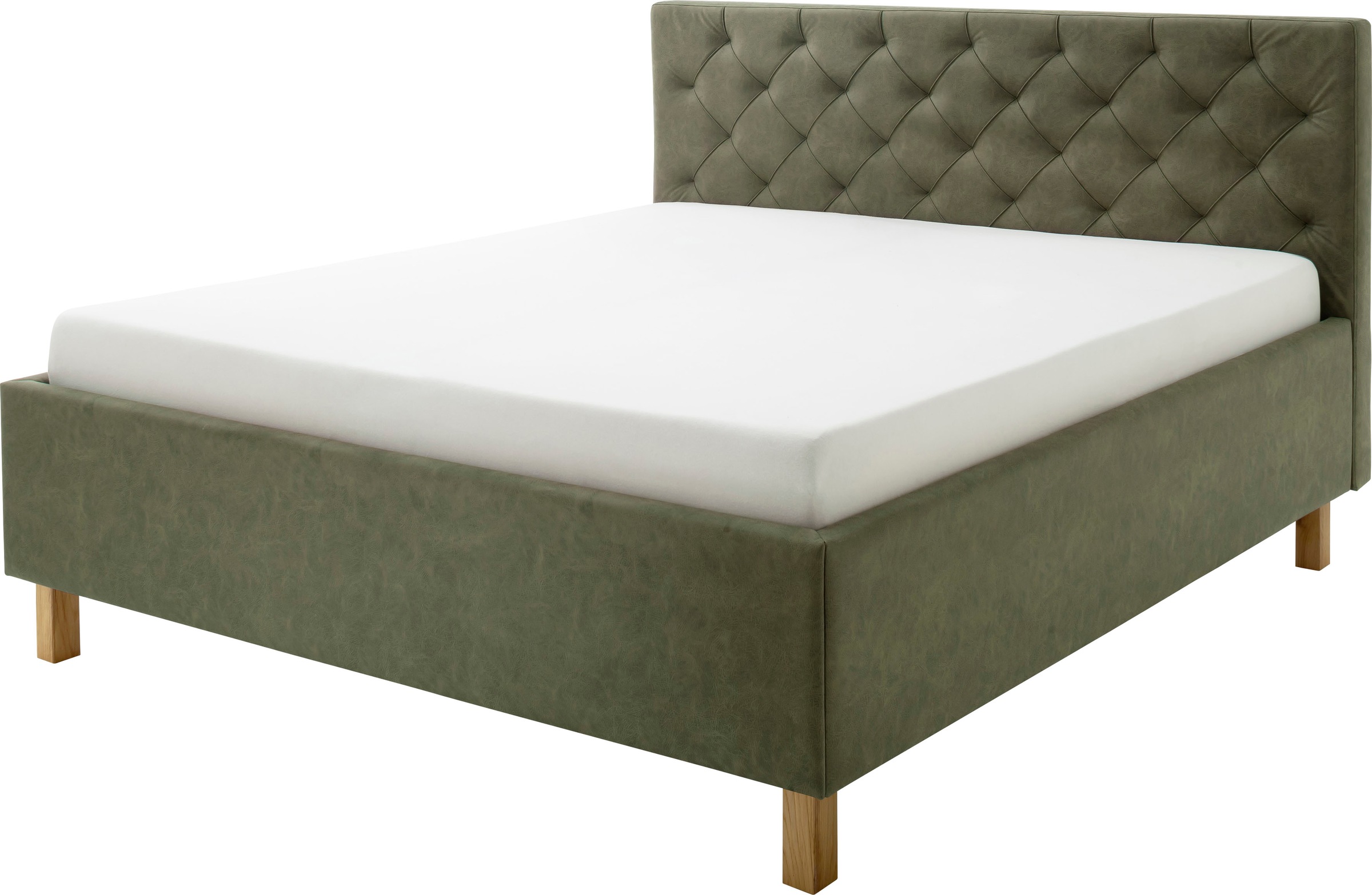 MEISE.MÖBEL San Remo Upholstered Bed Green 170x215cm 6