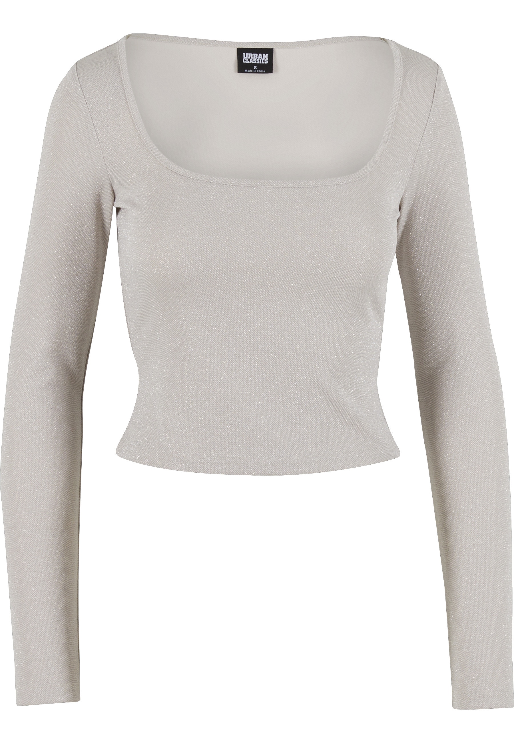 URBAN CLASSICS T-Shirt "Urban Classics Ladies Glitter Square Neck Longsleev günstig online kaufen