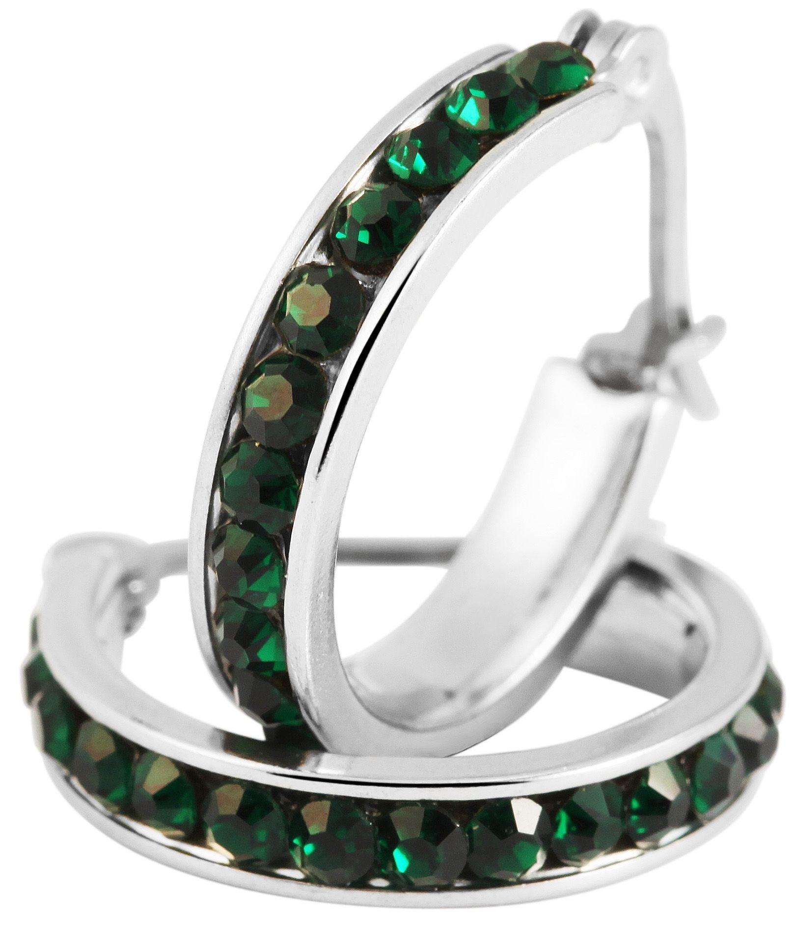 Adelia´s Paar Creolen »Damen Ohrringe – Creole aus Edelstahl mit Strass Steinchen« Perfekt als Geschenk zum Muttertag