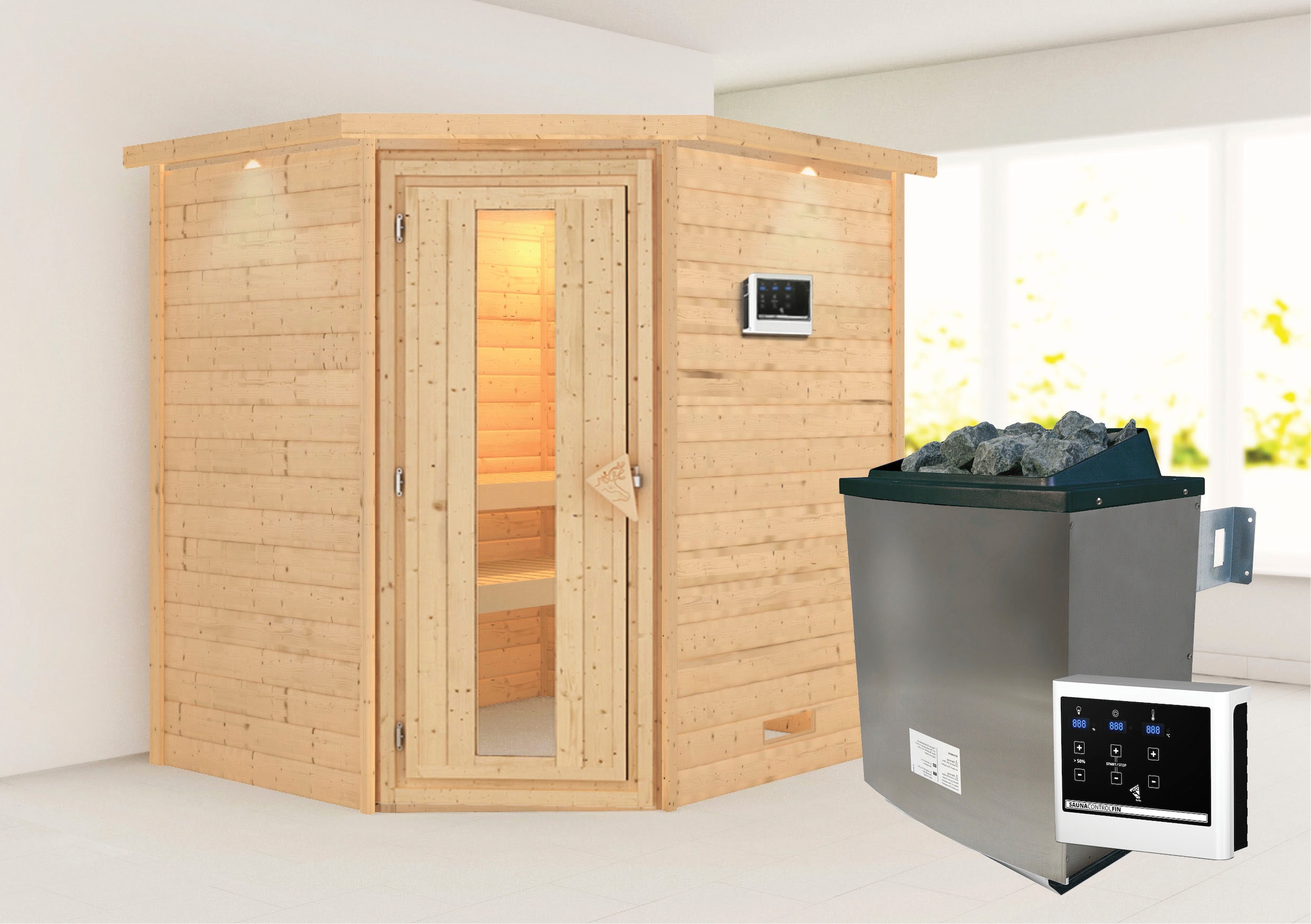 Karibu "Mia (Fronteinstieg)" Ofen 9 KW externe Strg easy