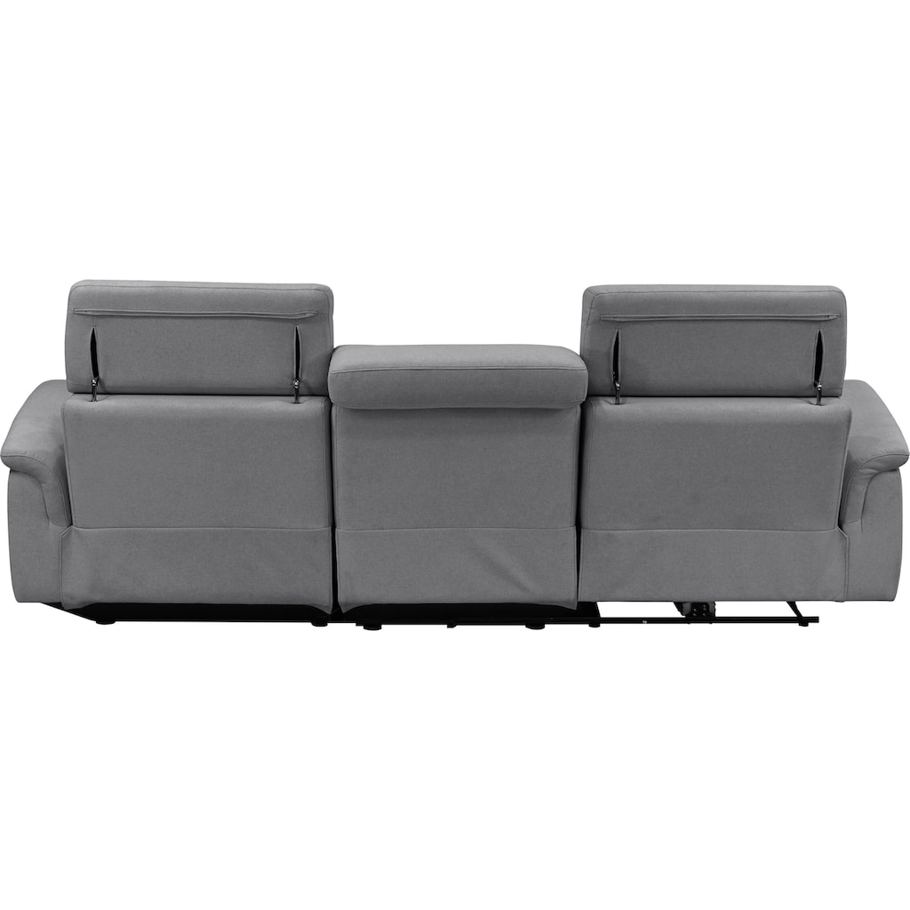 Places of Style Ecksofa »Pareli, L-Form, 259cm,m. Recamiere, Echtleder, Kunstleder, Webstoff«, man. o. elektr. Relaxfunktion, USB/Kopfteilverstellg u. LED