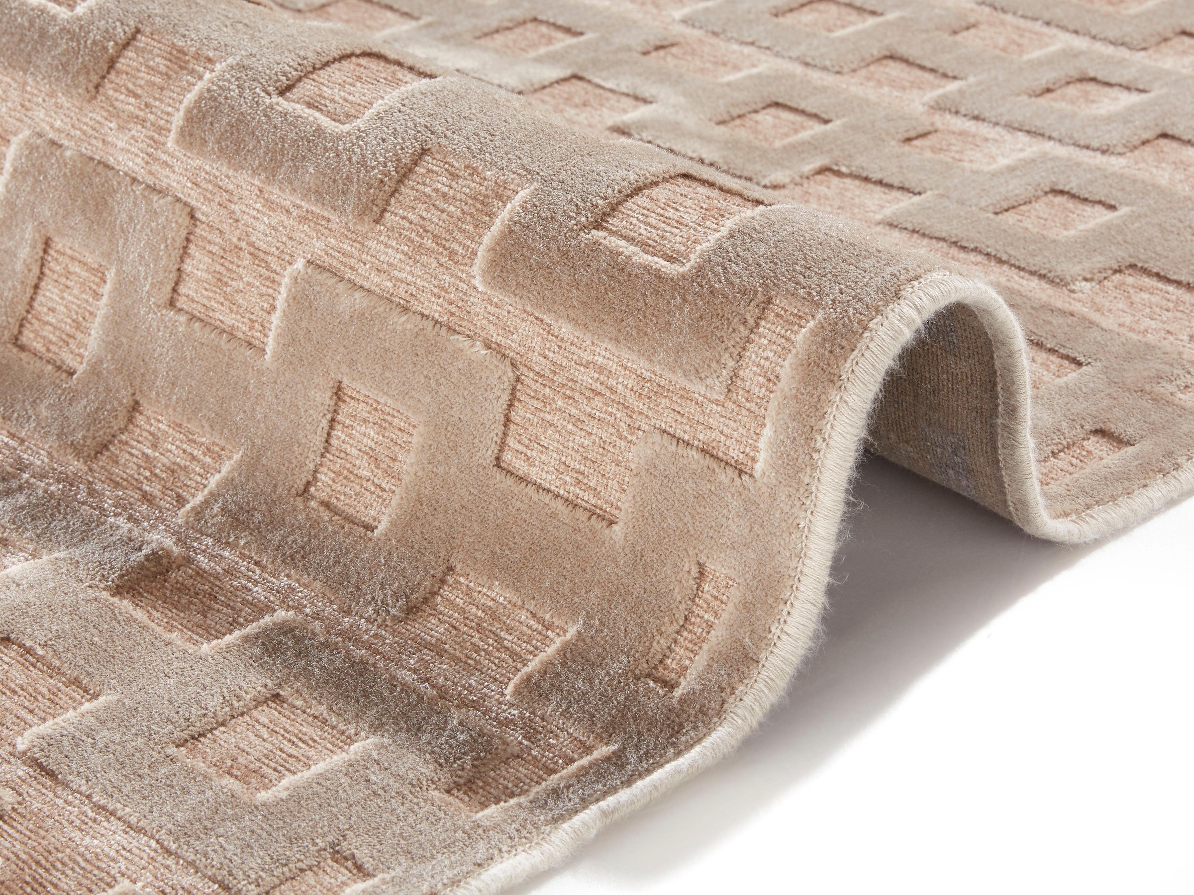 HANSE Home Teppich »Bouton«, rechteckig, 4 mm Höhe, Viskose, Relief Optik, Hoch-Tief Struktur, Robust, Pflegeleicht