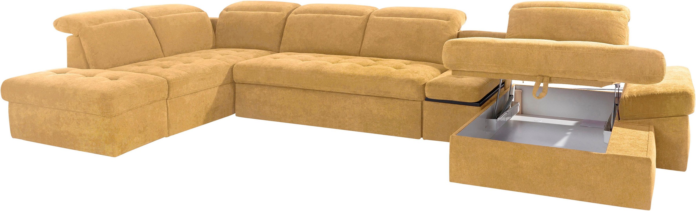 sit&more Wohnlandschaft »Stardust U-Form«, inklusive Kopfteilverstellung, Armlehnenfunktion und Tischelement