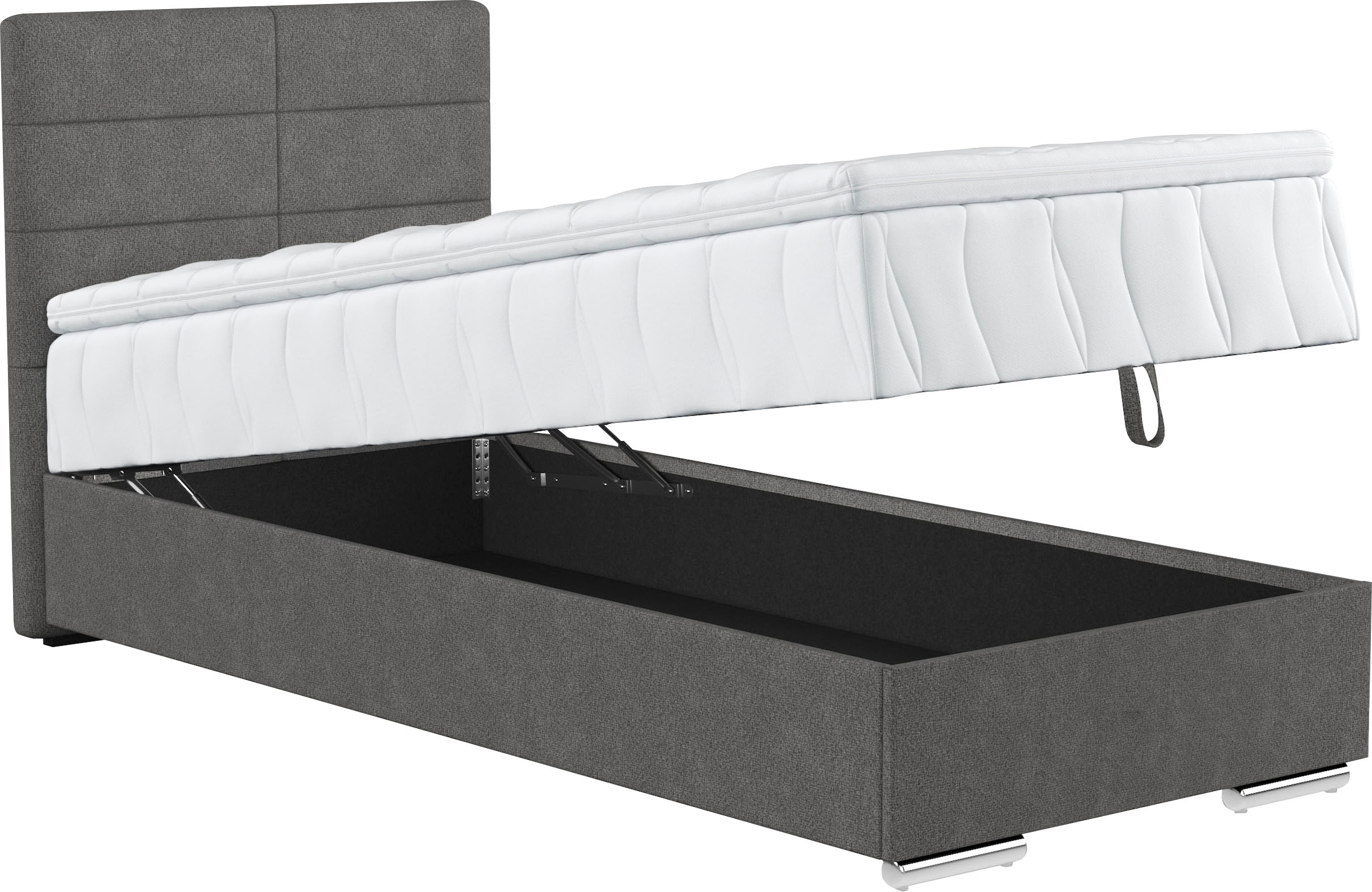 COTTA Boxspringbett Tom, mit Bettkasten, Topper und Zierkissen