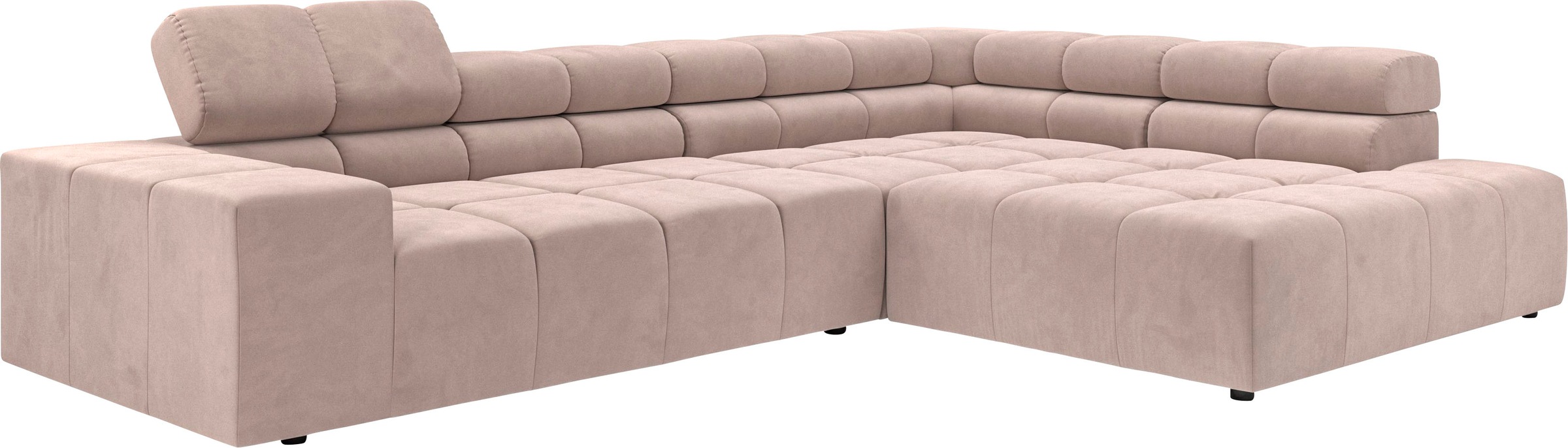 INOSIGN Ecksofa »Ancona incl. Kopfteilverstellung, Zierkissen Breite 319cm, L-Form«, wahlweise motorische Sitztiefenverstellung, auch in Cord + Easy Care