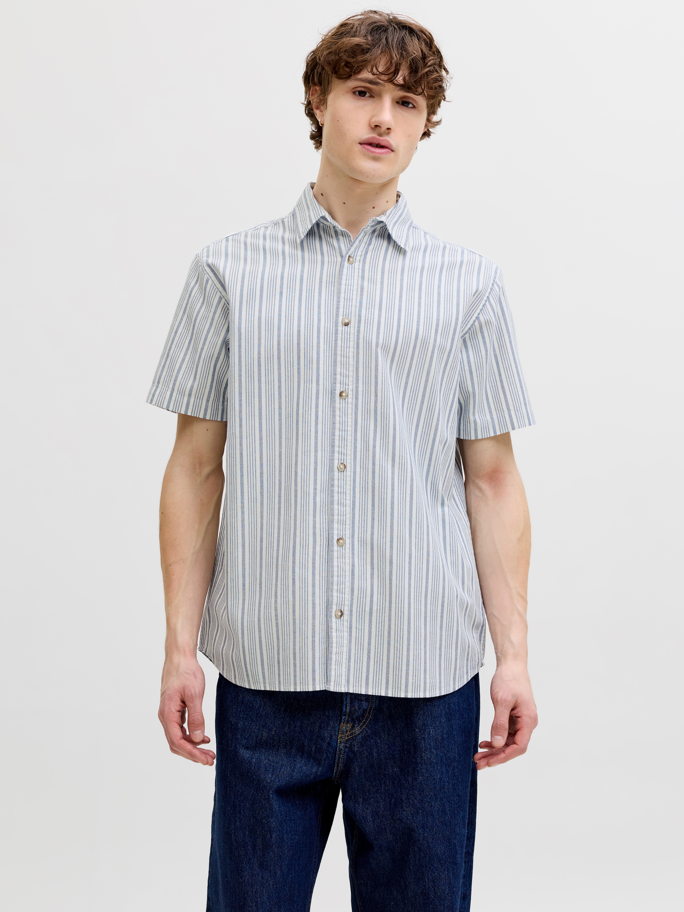 Jack & Jones Kurzarmhemd »JJCHAD OXFORD STRIPE SHIRT SS«