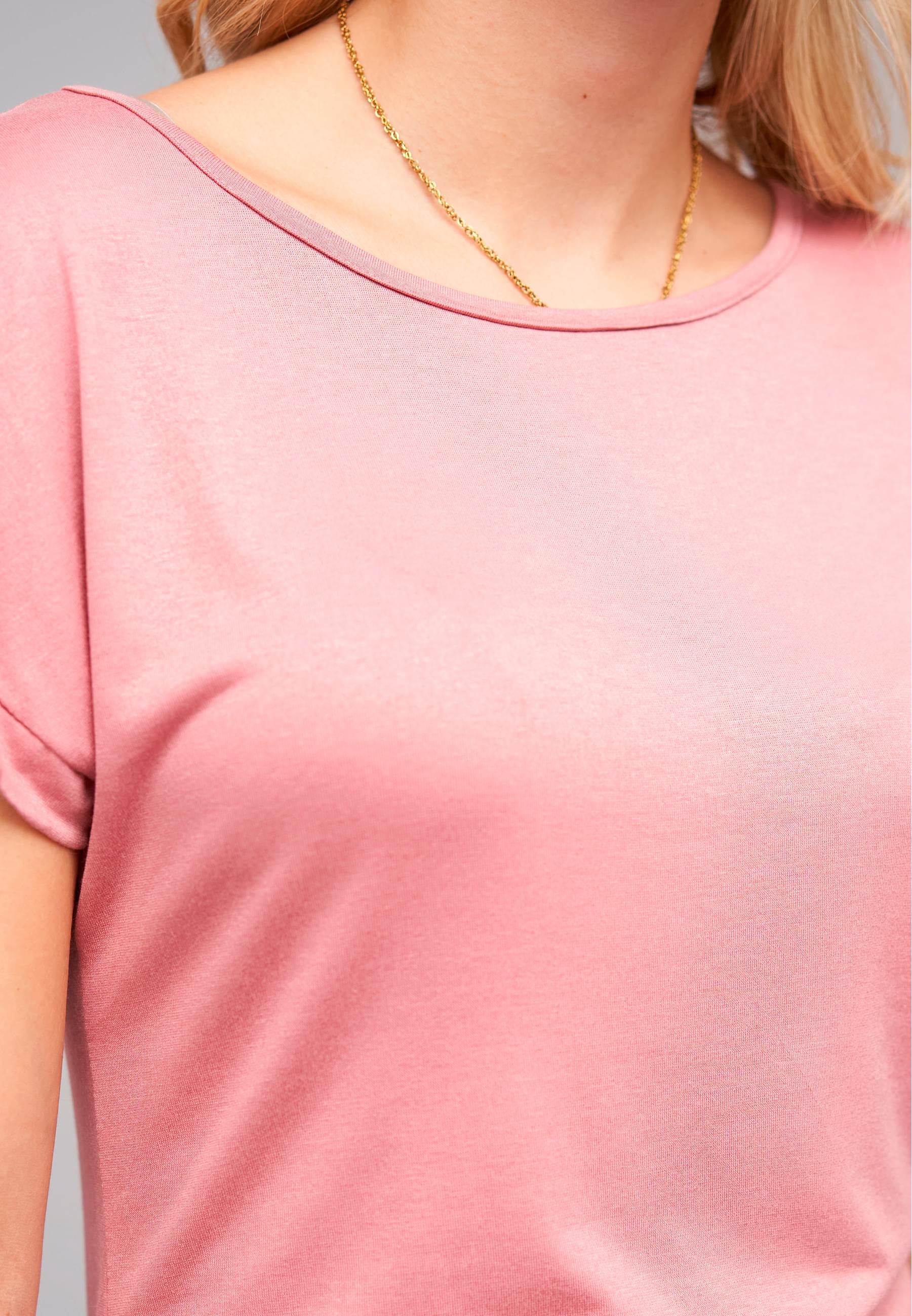 CLOUD 5IVE T-Shirt »CLOUD 5IVE Viskose T-Shirt mit Ärmelumschlag und Rundhals« 1 Stk.