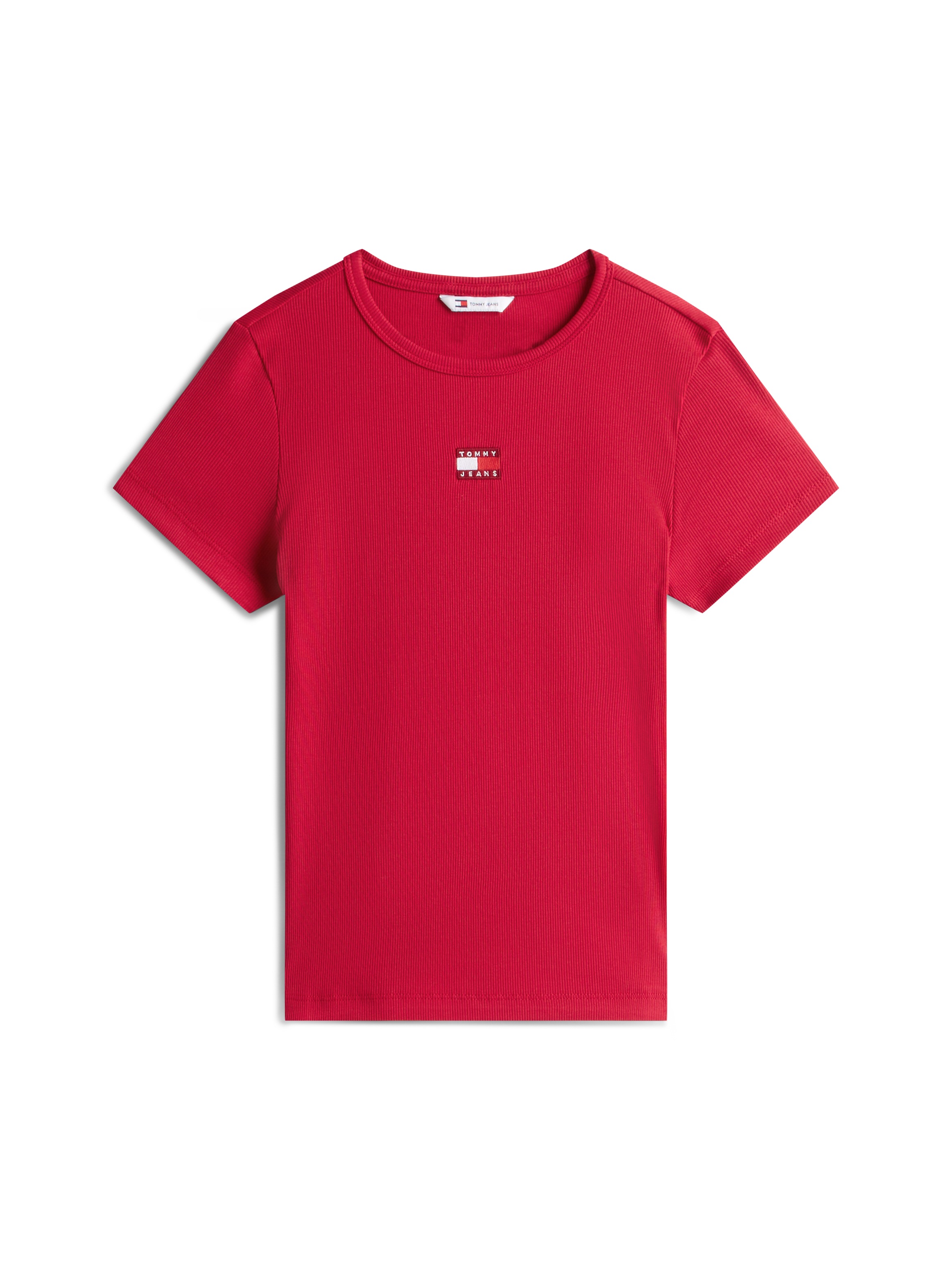 Tommy Jeans T-Shirt »TJW SLIM BADGE RIB TEE«, in Rippoptik