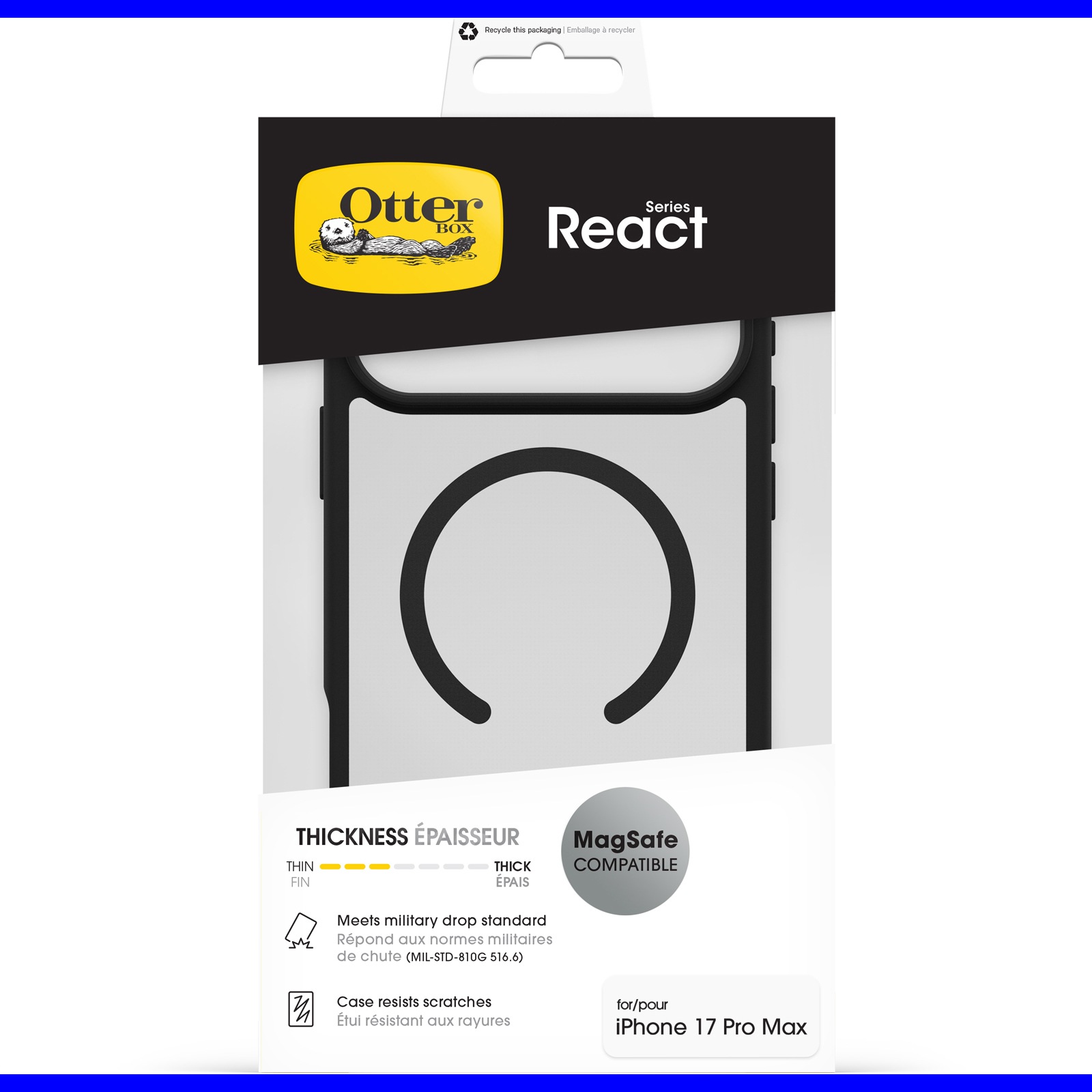 Otterbox Handyhülle »React Series MagSafe Compatible für Apple iPhone 17 Pro Max«, Apple iPhone 17 Pro Max, Backcover, Schutzhülle, Handyschutzhülle, Case, Schutzcase, stoßfest
