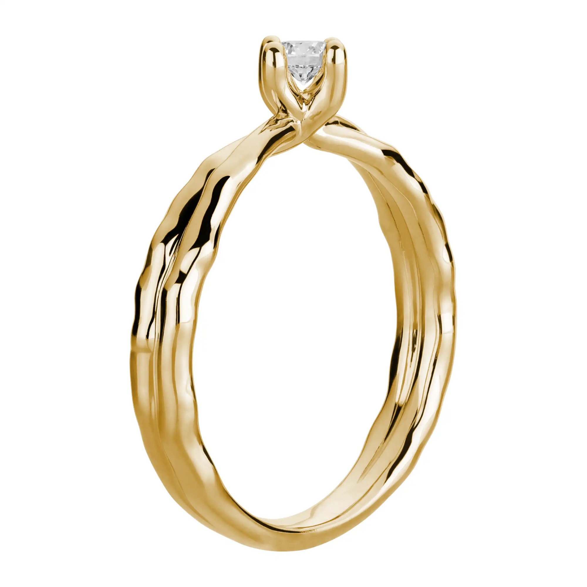 LYOMI Fingerring »585/- Gelbgold 1 synth. Diam. 0,15ct.«