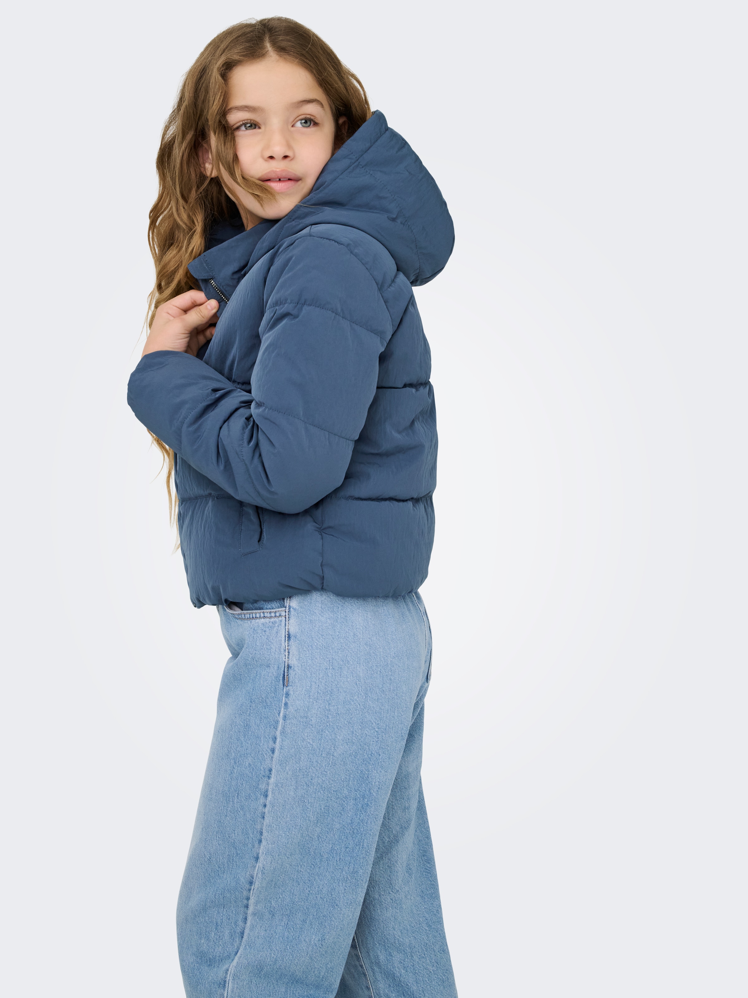 KIDS ONLY Steppjacke »KOGDOLLY SHORT PUFFER JACKET OTW« mit Kapuze mit abnehmbarer Kapuze