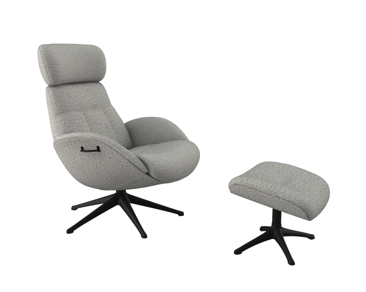 FLEXLUX Relaxsessel »Relaxchairs Elegant«, Premium Komfort, Rücken- & Kopfteilverstellung, drehbar, Fuß schwarz