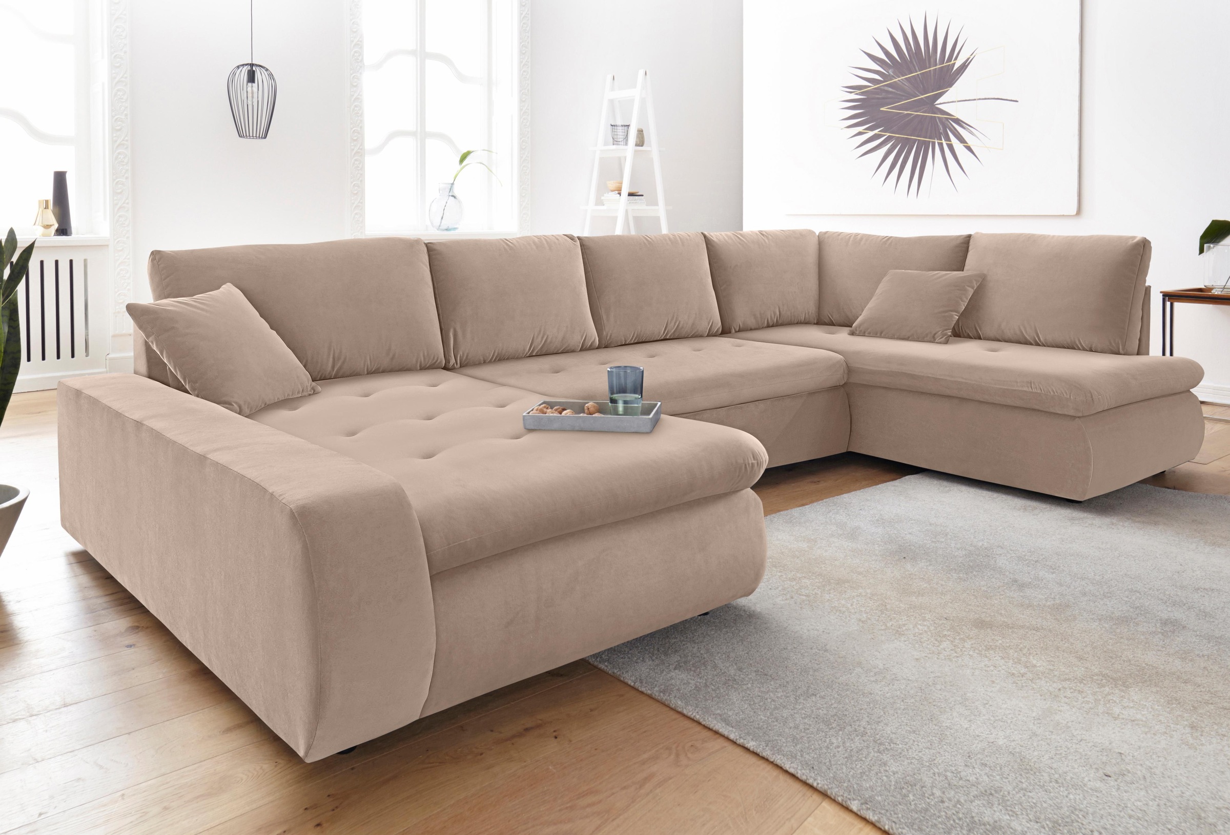 TRENDMANUFAKTUR Wohnlandschaft »Indie II, tolle Detailverarbeitung, bequem und komfortabel im Sitz«, wahlweise mit Bettfunktion, U-Form
