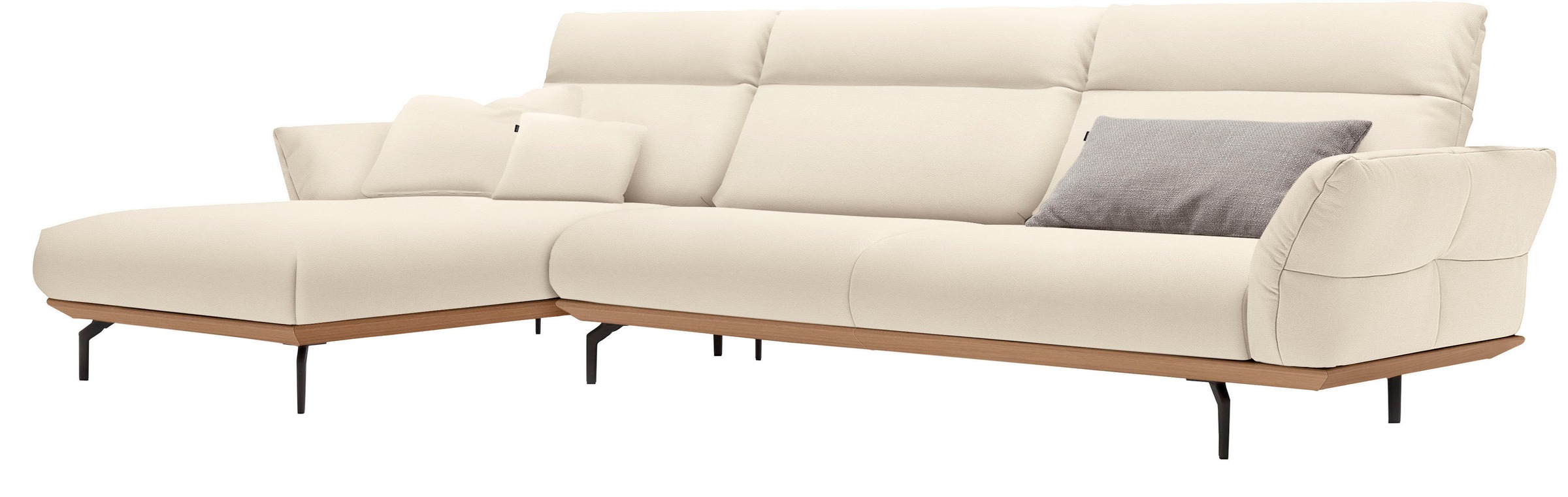 Creation BY ROLF BENZ Ecksofa "CR.460", Sockel in Eiche, Winkelfüße in Umbr günstig online kaufen